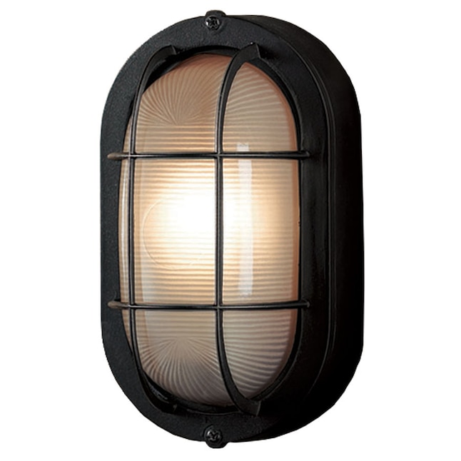 Portfolio 8 27 In W Black Outdoor Flush Mount Light The Lights Department At Com - Flush Mount Wall Sconce Outdoor