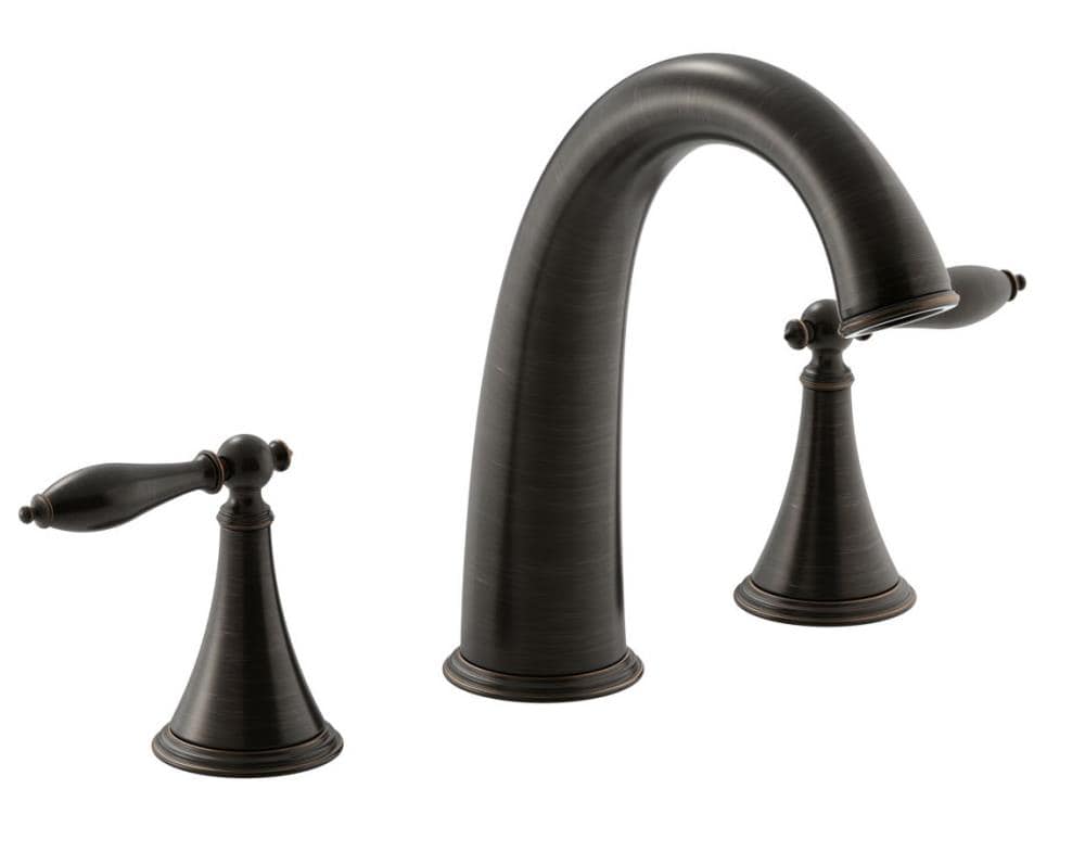 KOHLER Finial Traditional Oil-Rubbed Bronze 2-handle Deck Mount Roman ...