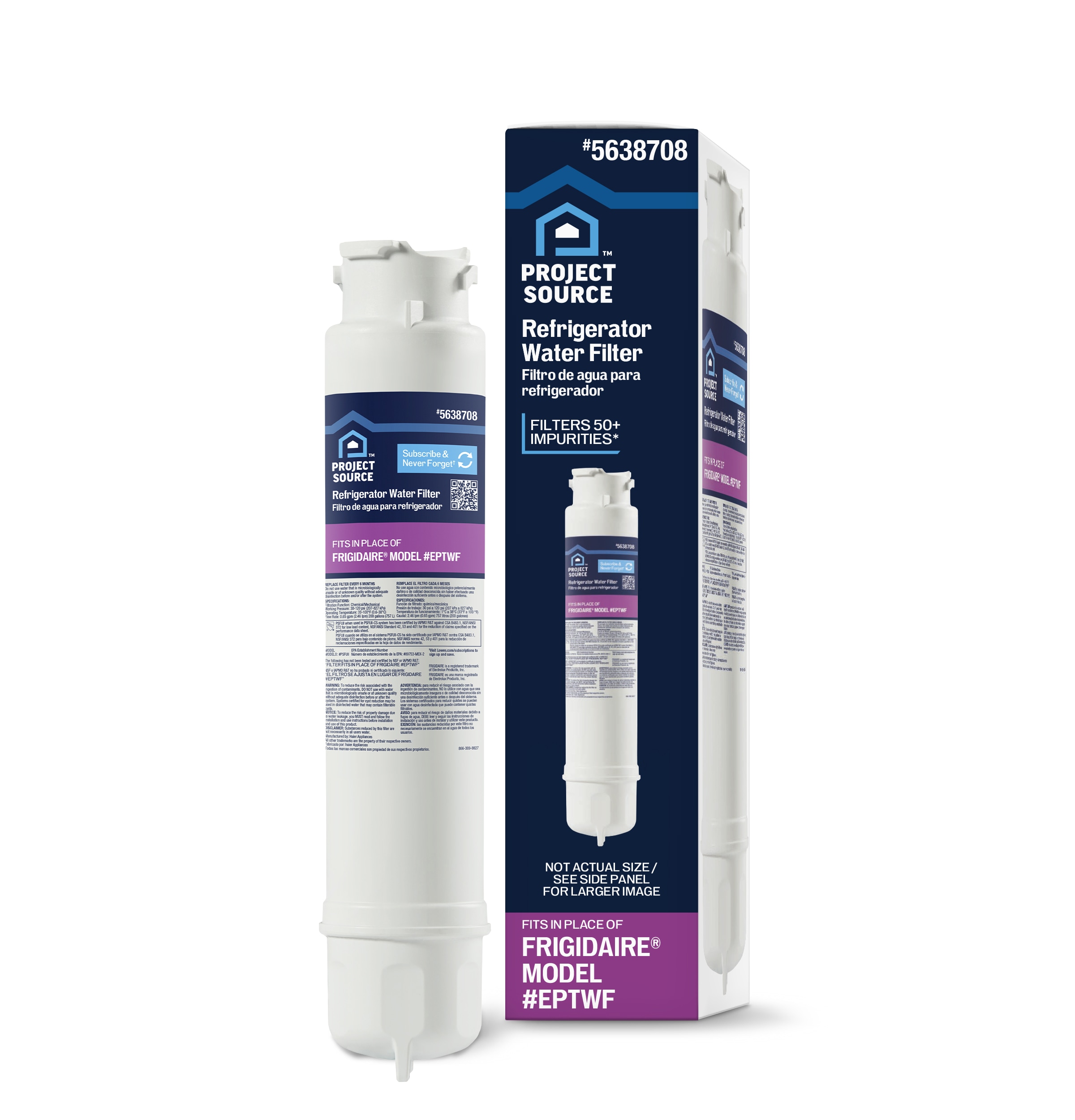 Project Source 6-Month Twist-in Refrigerator Water Filter S-4-2 2024 Fits Samsung HA