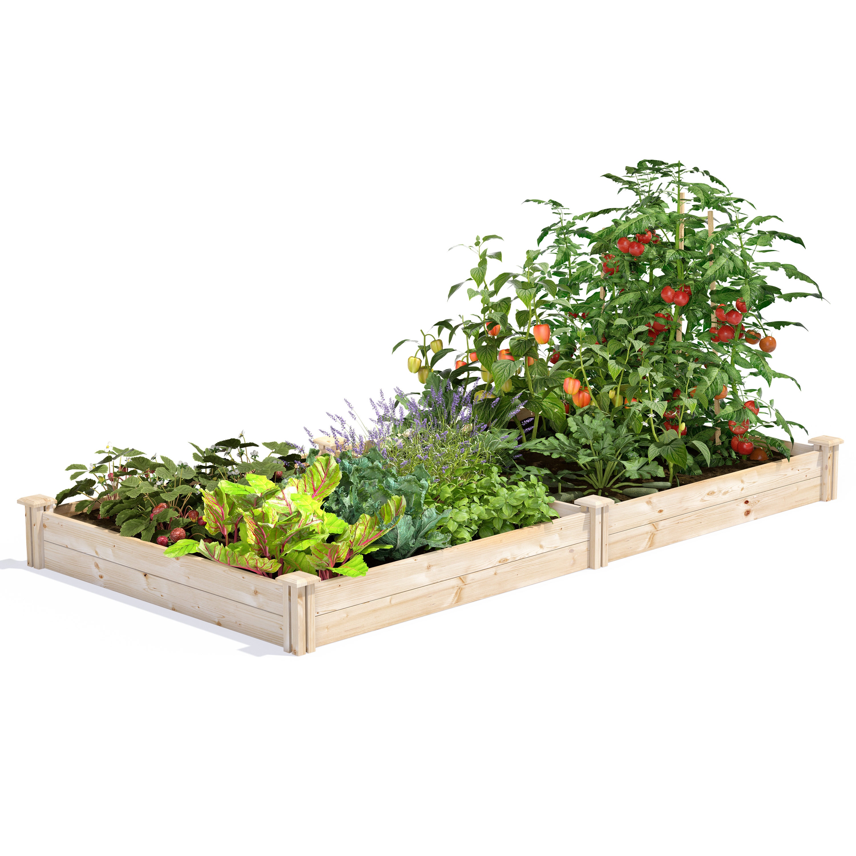 Greenes Fence RCP48967 18.7-cu ft 48-in W x 96-in L x 7-in H Natural Pine Wood Raised Garden Bed
