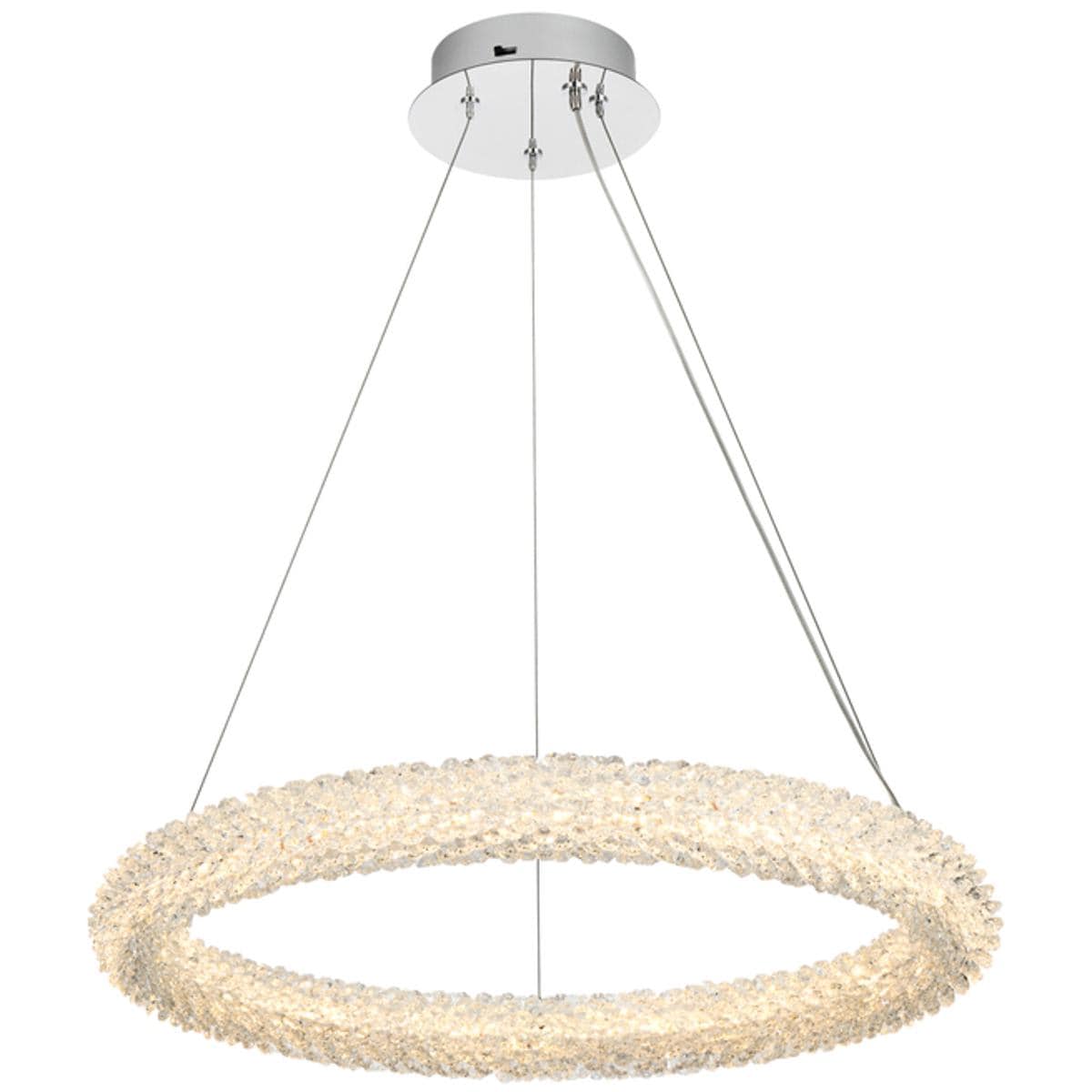 Elegant Lighting 2712578 3800D23C Bowen 1 Light 24 inch Chrome Chandelier Ceiling Light
