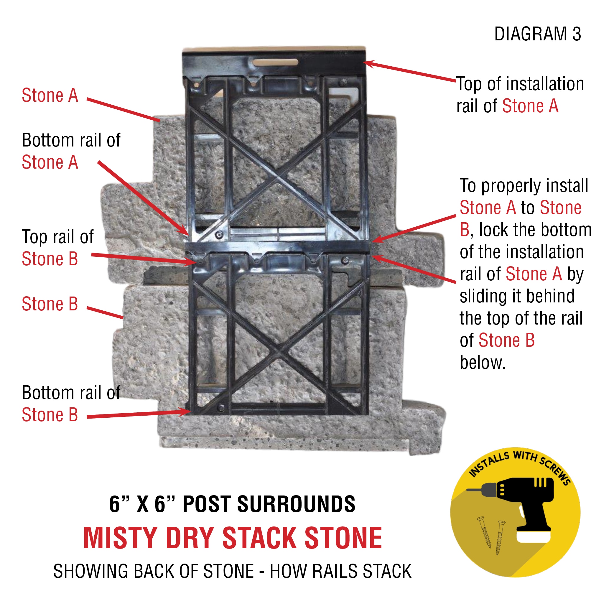 M-Rock PYRAMID CAP GREY Stone-Veneer - View #12