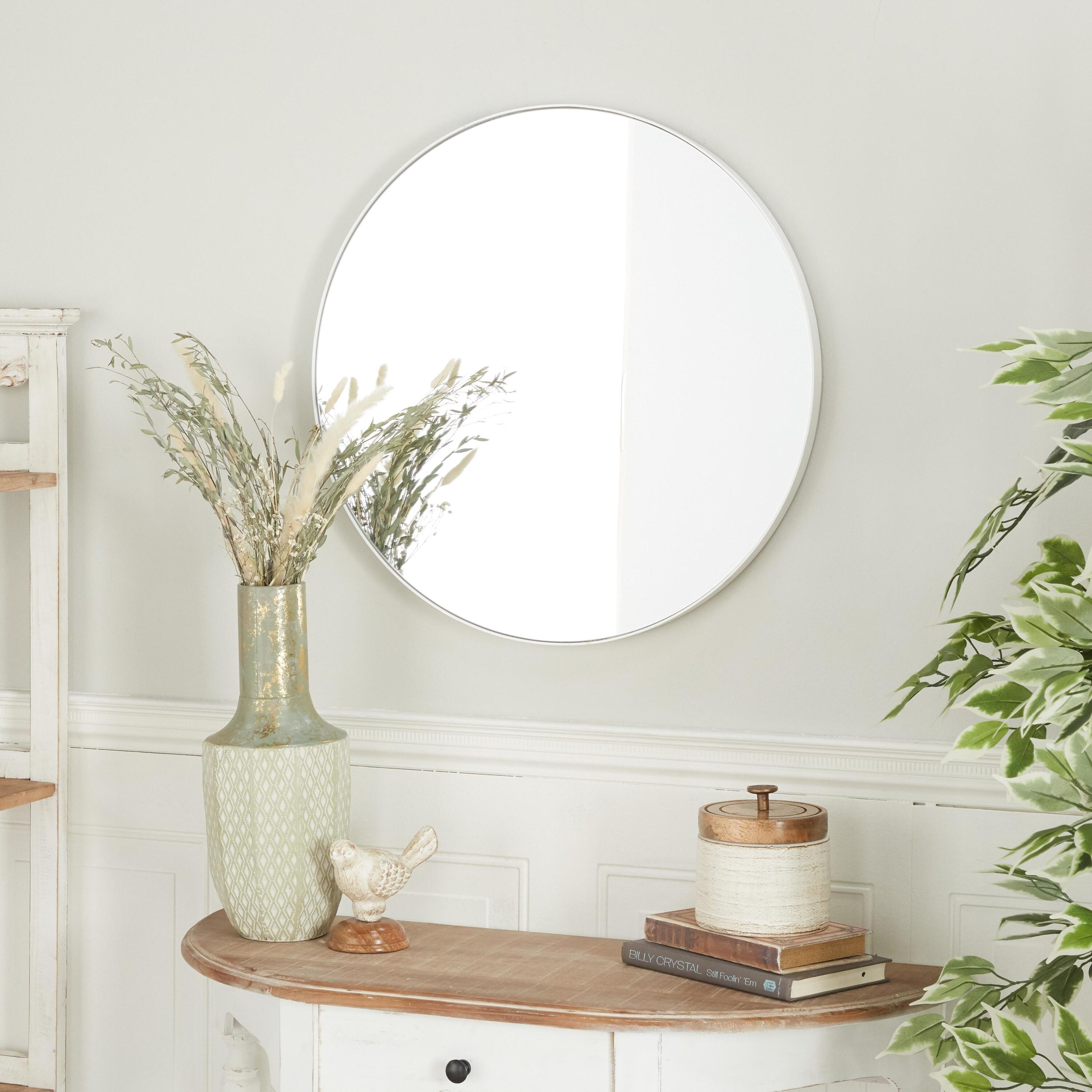 23.75'' Matte Gold Minimalist Round Frameless Wall Mirror