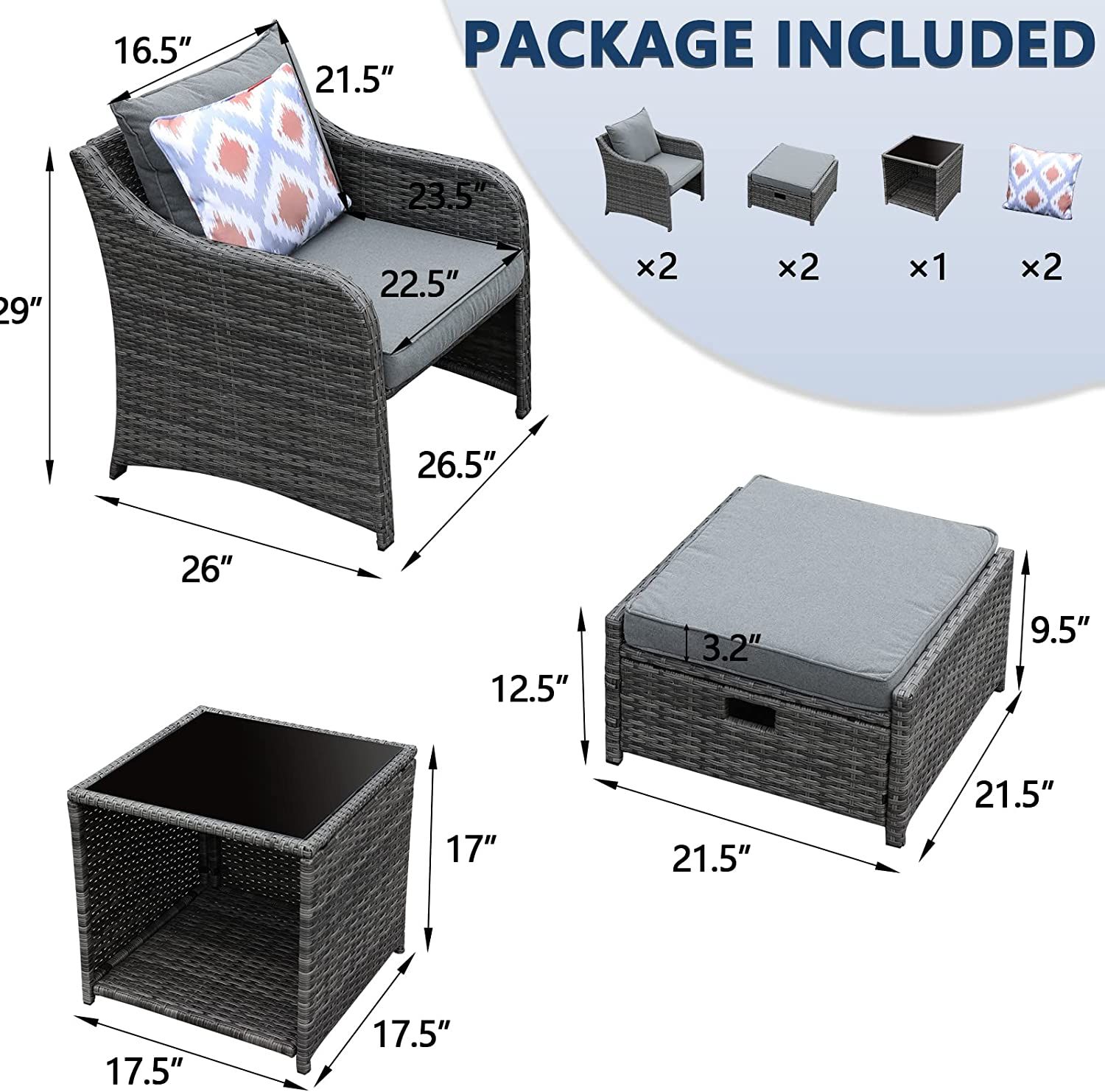 SANSTAR LRS-2021-GR Patio-Conversation-Sets - View #8
