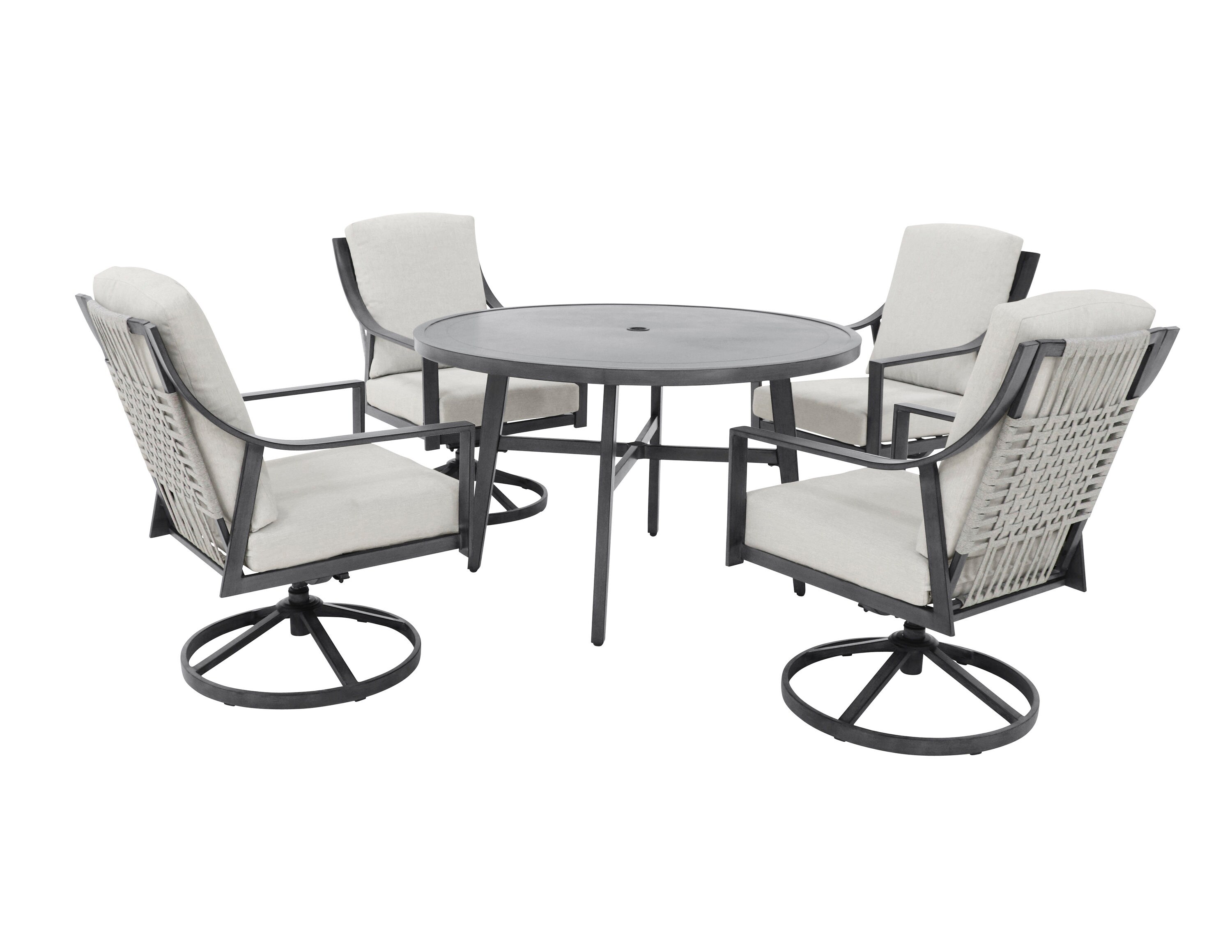 5 piece swivel patio dining set