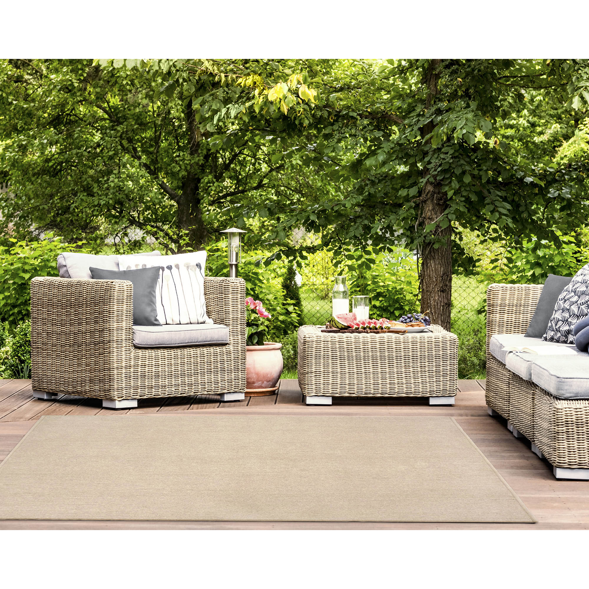 Liora Manne CAI57678102 Calais 5 x 8 (ft) Braided Polypropylene Sand Rectangular Indoor/Outdoor Solid Area rug