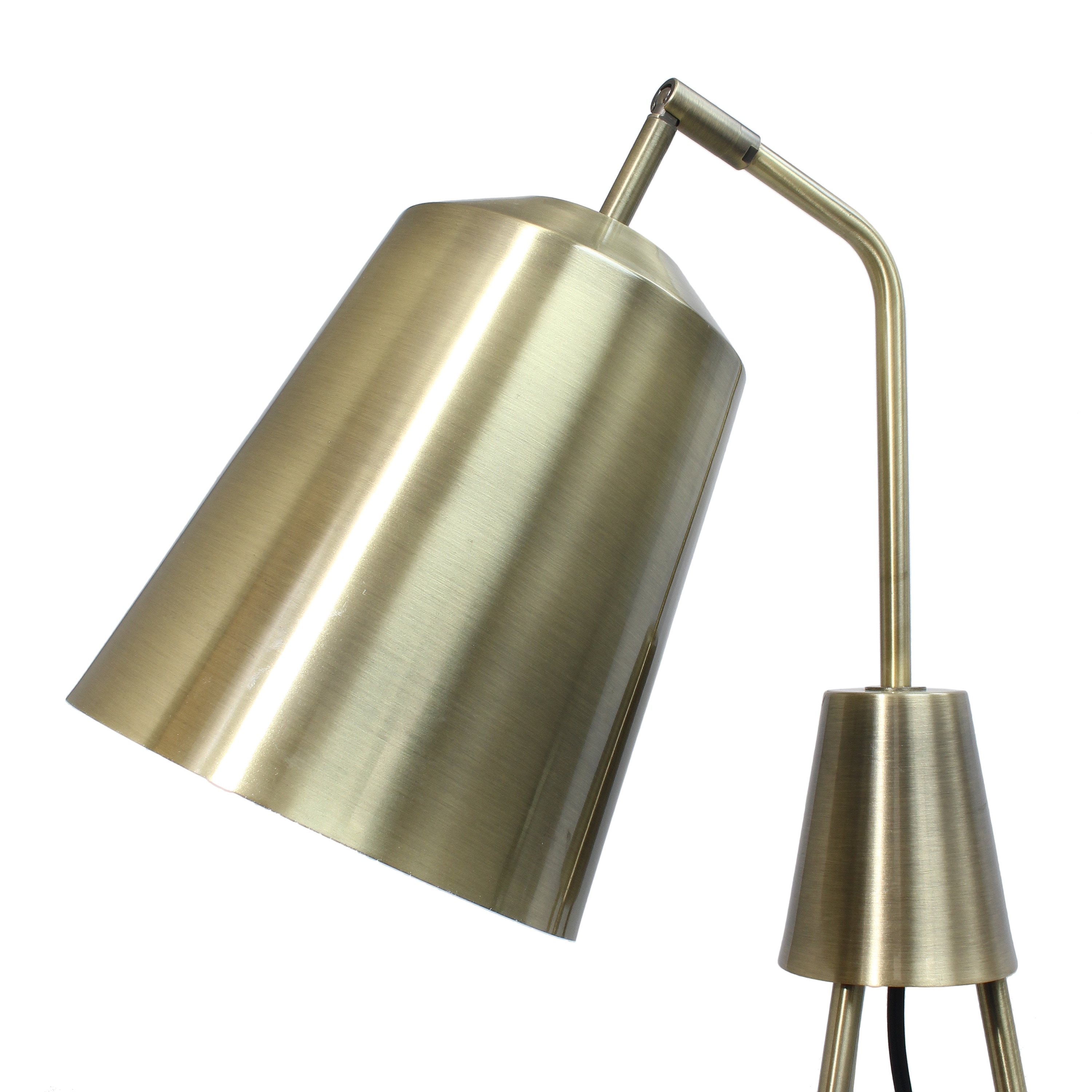 Adjustable Black Tripod Floor Lamp with Spotlight Shade