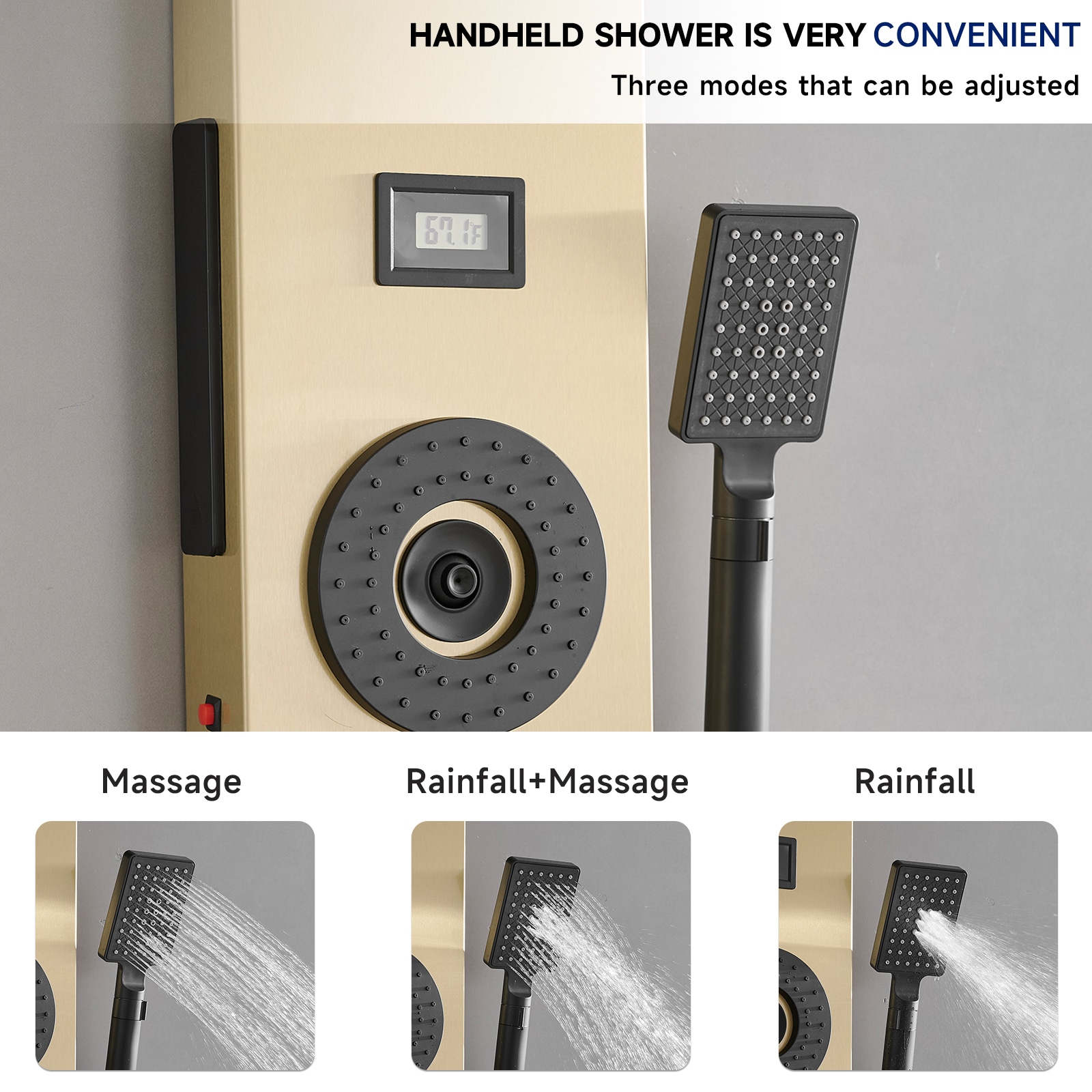 BWE YTPL09-BGK Showerhead-Bar-Panels - View #7