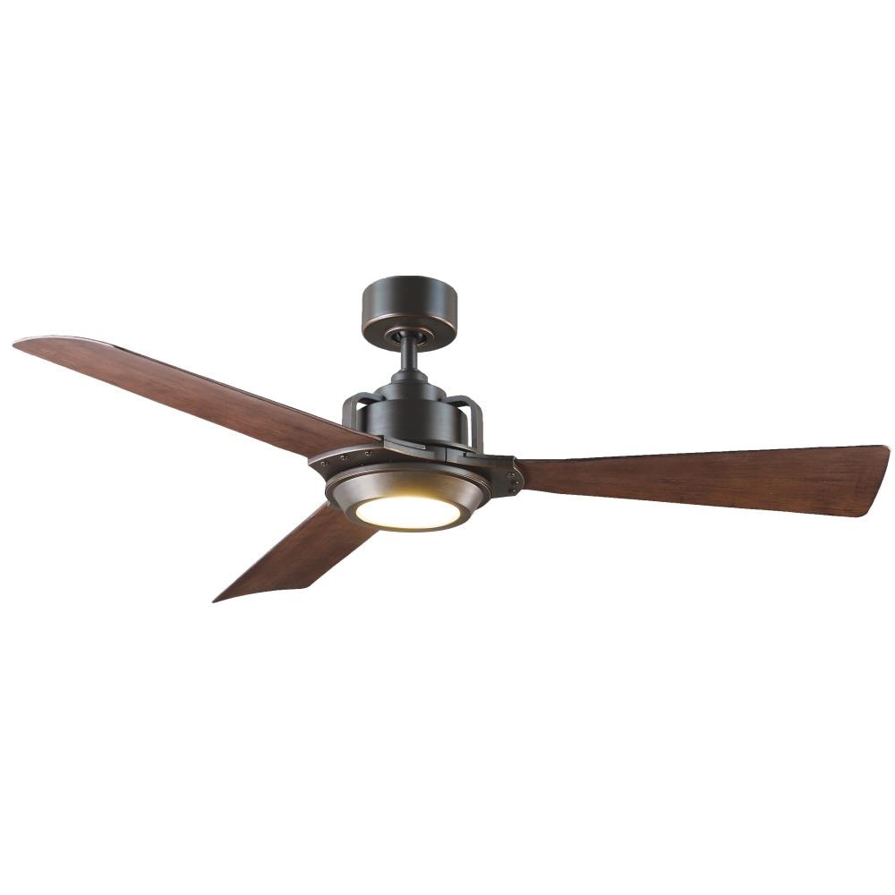 Modern Forms Mykonos 52-in Bronze with Bronze Dark Walnut Blades Integrated LED Indoor/Outdoor Smart Ceiling Fan with Light and Remote (3-Blade) FR-W1819-52L-BZ/DW Sansujyuku sansujyuku.com