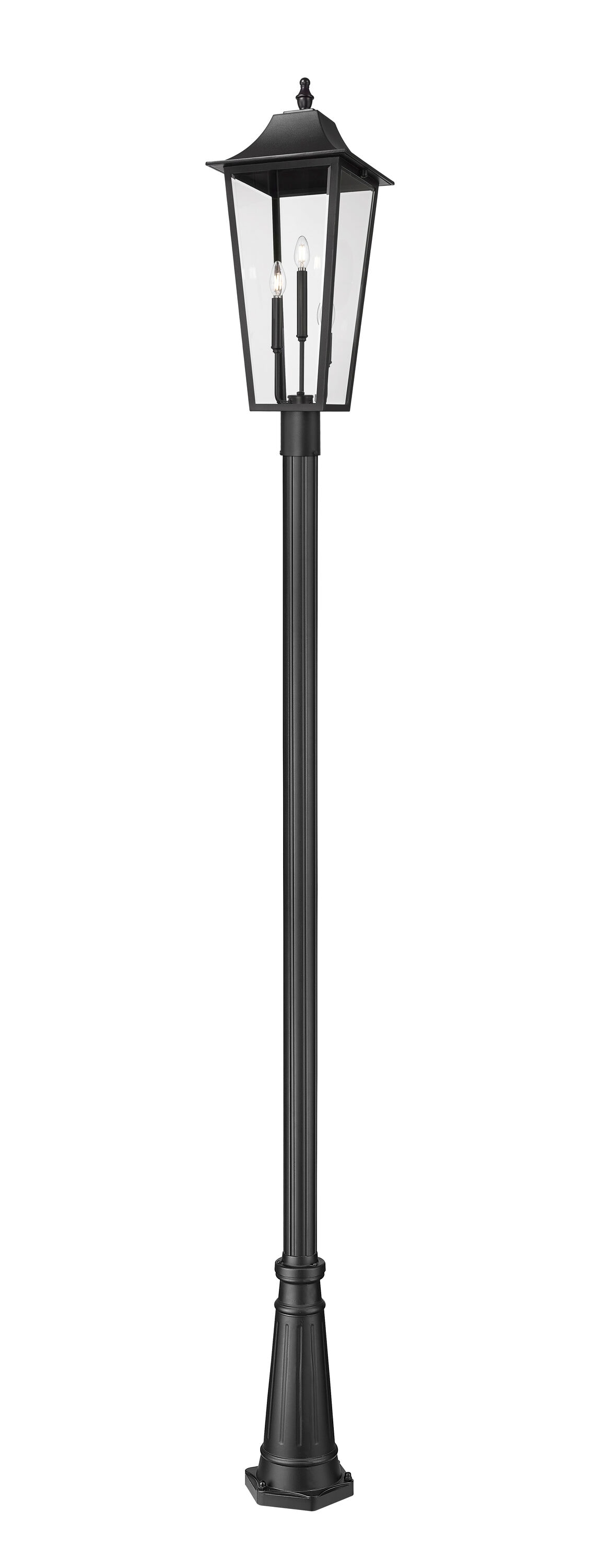 Z-Lite 5008PHXLR-5011P-BK Gannon 125.5-Inches H Black Hardwired LED Incandescent Post light
