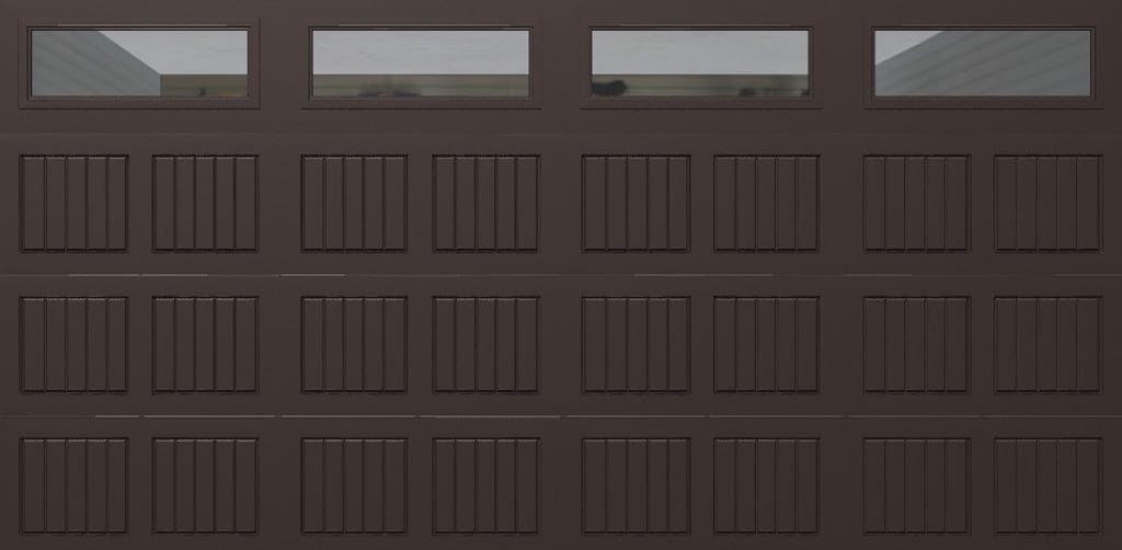Wayne Dalton 8500SNMABRCLRIII168 Classic Steel Model 8500 16-ft x 8-ft Insulated Brown Double Garage Door with Windows