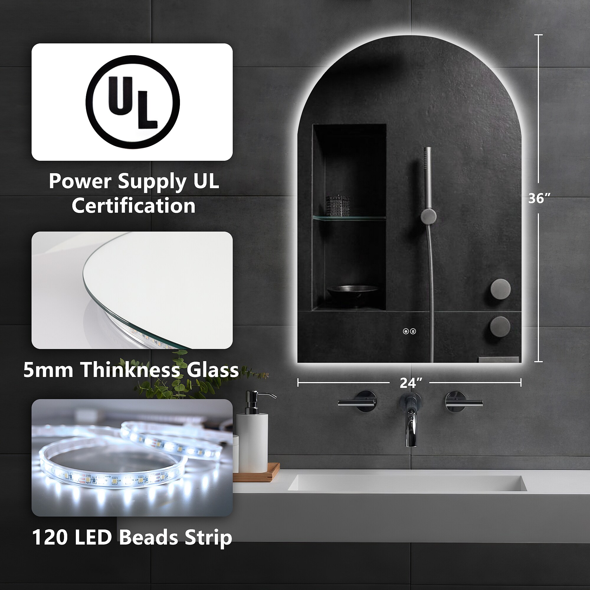 Dovelina LS-A-MR03050 Framed-Bath-Mirrors - View #6
