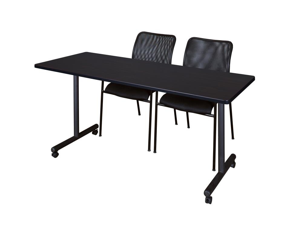 Regency MKTRCC6024MW75BK Training Brown 4-Person Training Table (60-in W x 29-in H)