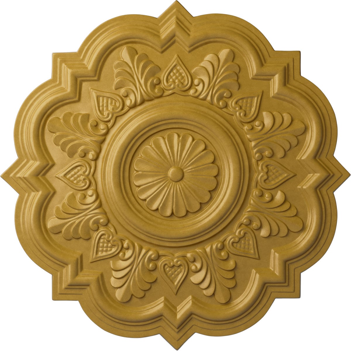 Ekena Millwork CM20DRIGS Deria 20.25-in W x 20.25-in L Painted Iridescent Gold Polyurethane Whole Ceiling Medallion
