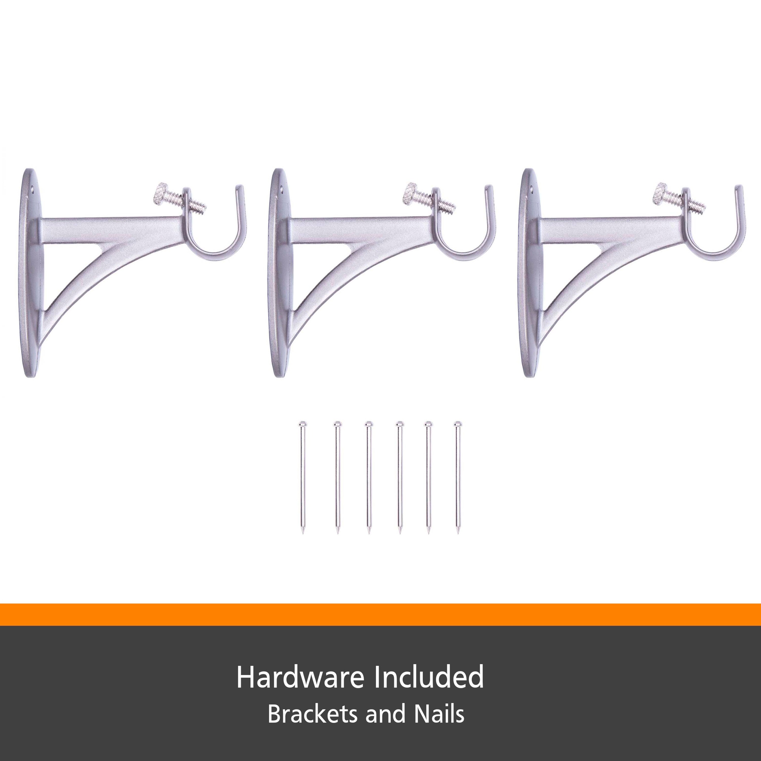 Pewter Telescoping Metal Curtain Rod with Decorative Finials, 36-66 inches