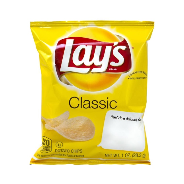 Frito-Lay Lays Original Potato Chips, 1 oz, 50 Count - Stock up your pantry  or break room with this 50-Count case of classic Lays Potato Chips in the  Snacks & Candy department