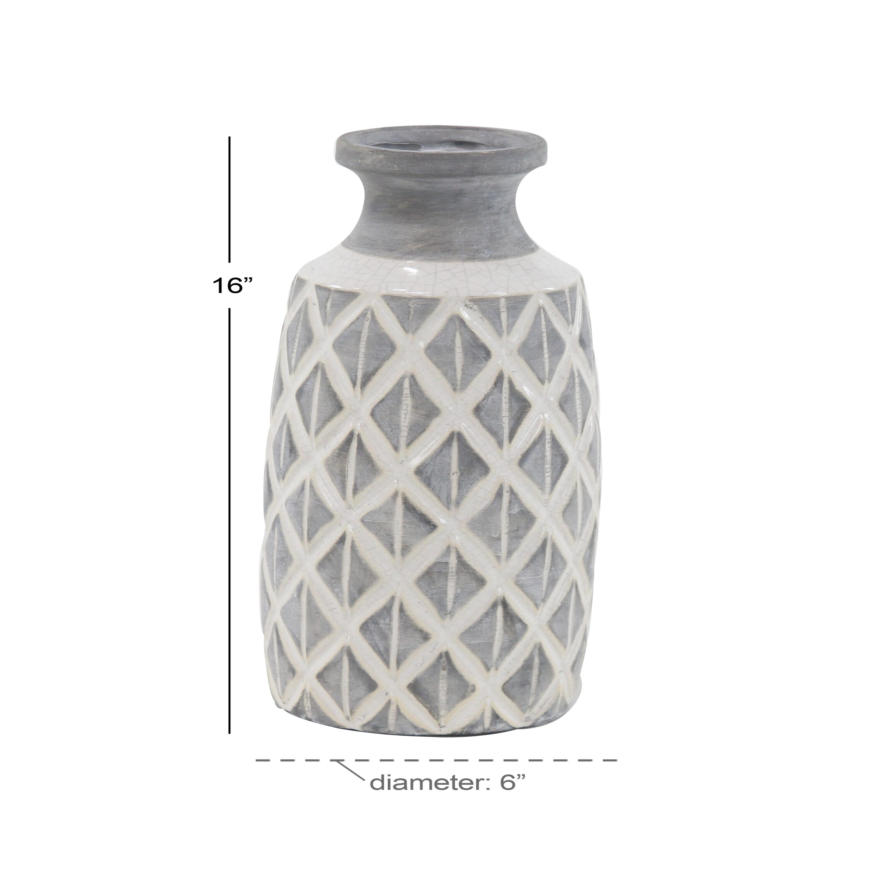 Grayson Lane Gray Ceramic Modern Vase in the Decorative Accessories ...