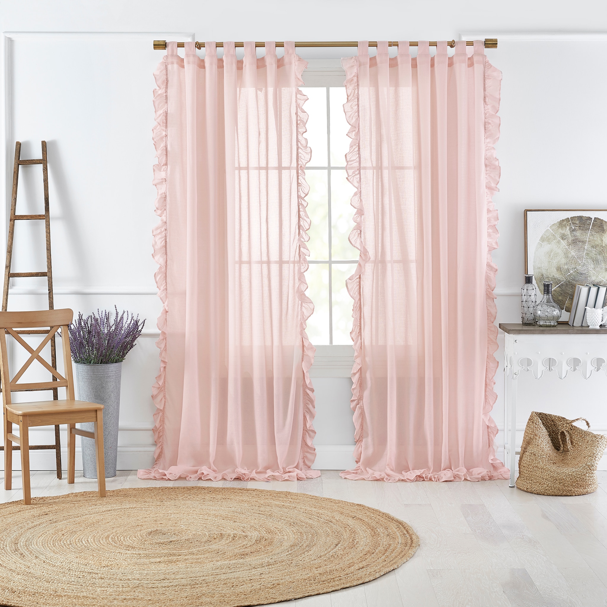 Bella Ruffle Window Curtains & Drapes at Lowes.com