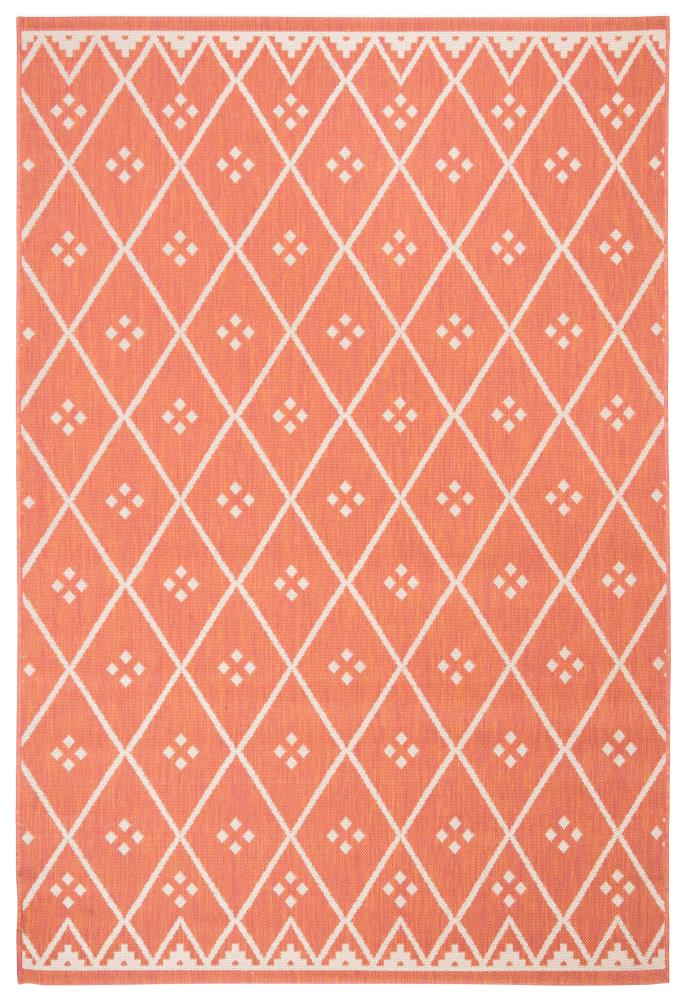 Safavieh CY6303-231-6 Courtyard Essa 7 x 10 (ft) Loomed Polypropylene Terracotta/Light Beige Rectangular Indoor/Outdoor Trellis Coastal Area rug