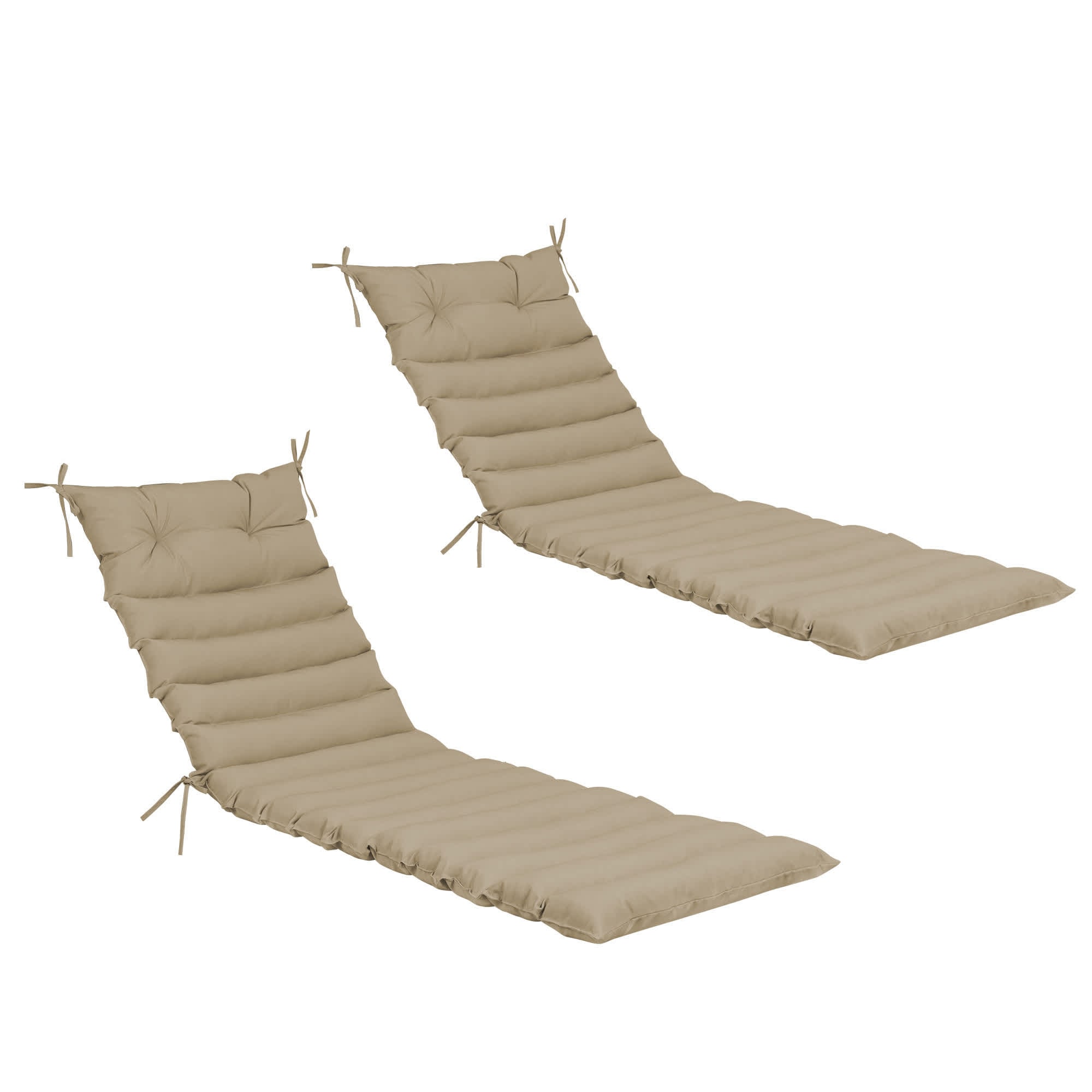 Rbied - 2 PCS Outdoor Lounge Chair Cushions Replacement Patio Chaise Lounge Set Khaki