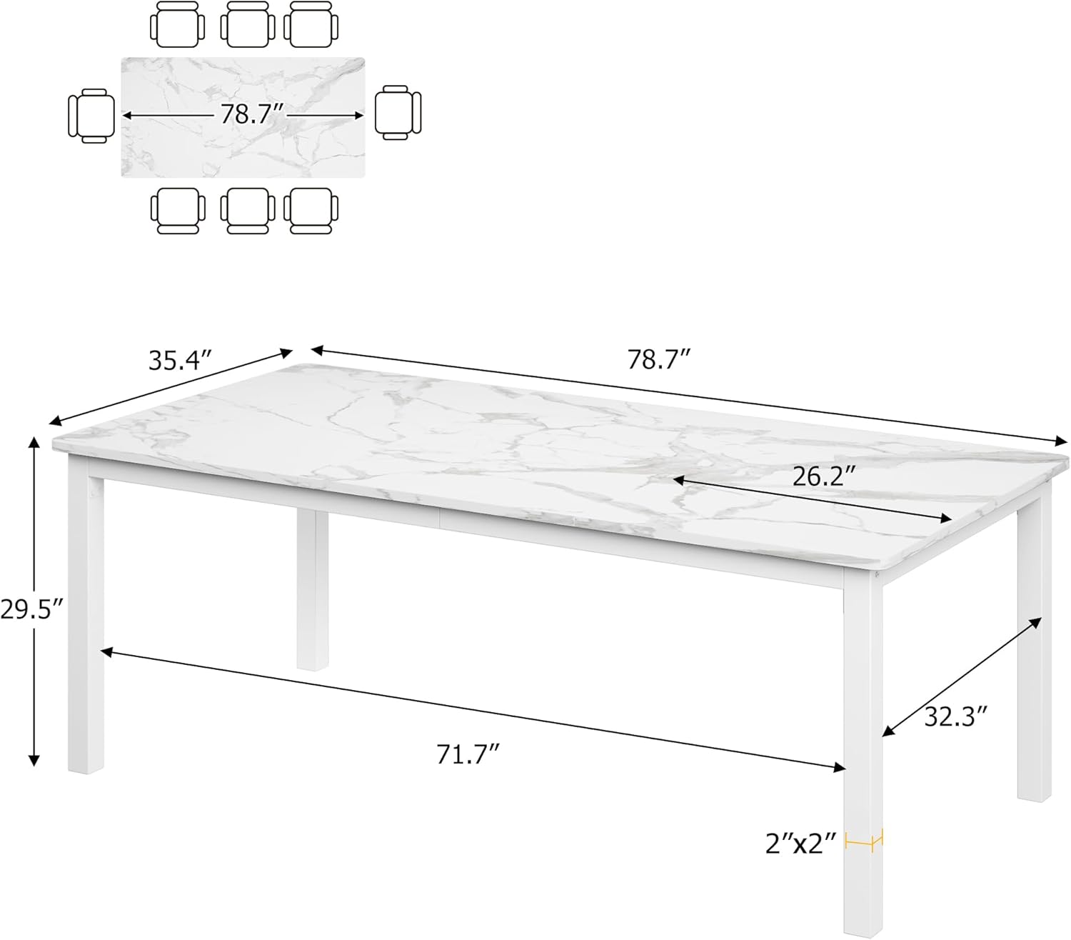 Qeetex DHZ-PHO-16GSAEGH Dining-Tables - View #2