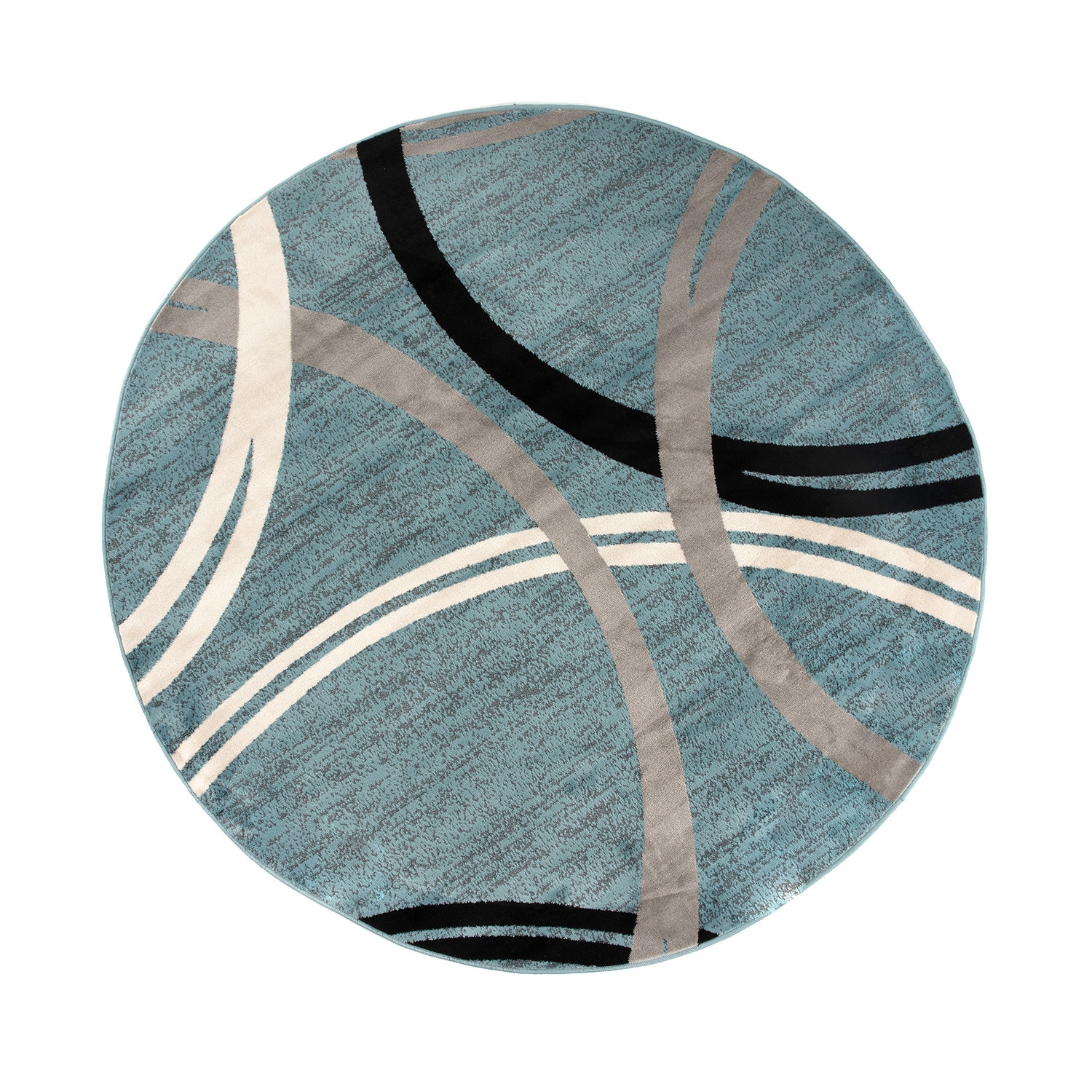 World Rug Gallery 377BLUE8RND 8 x 8 (ft) Loomed Polypropylene Blue Round Indoor Geometric Global Area rug