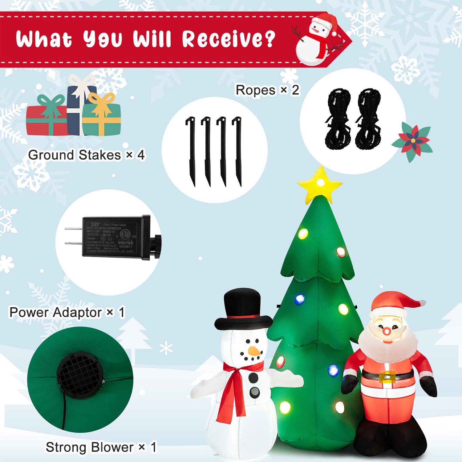 WELLFOR HYJ24091US Christmas-Inflatables - View #3