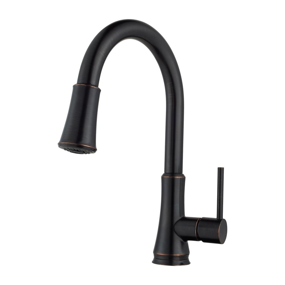 Pfister Pfirst Tuscan Bronze 1-Handle Deck-Mount Pull-Out Handle Kitchen Faucet (Deck Plate Included)