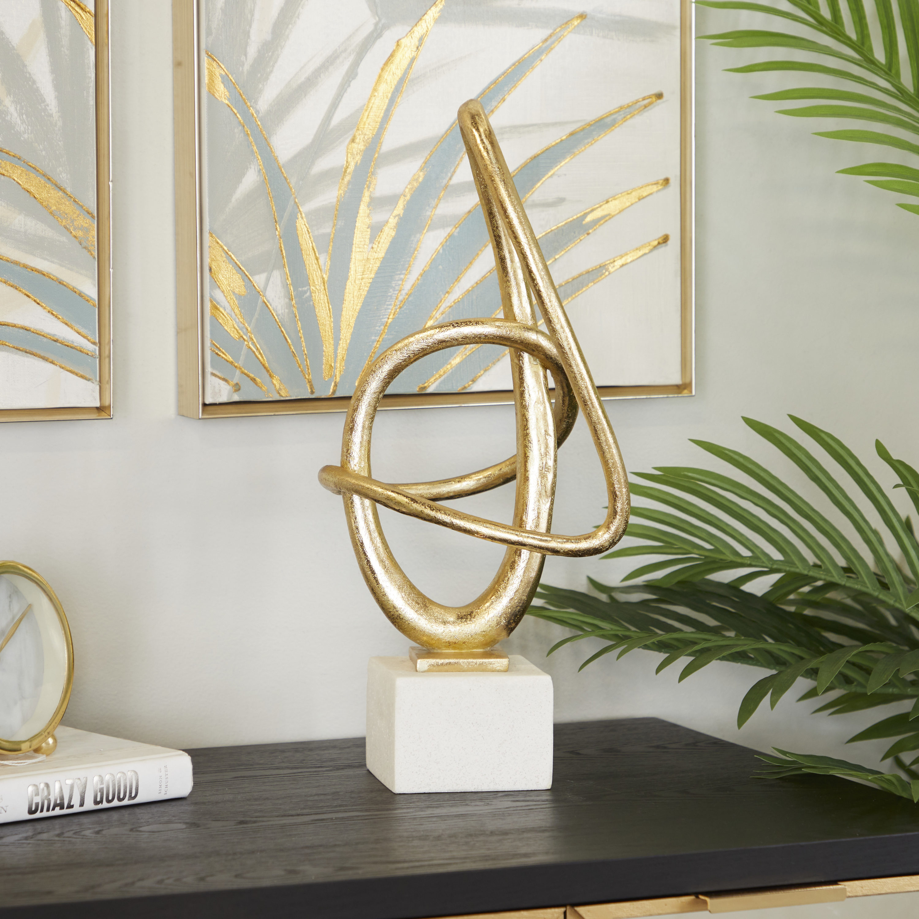 Grayson Lane 84620 Gold Stone Modern Sculpture