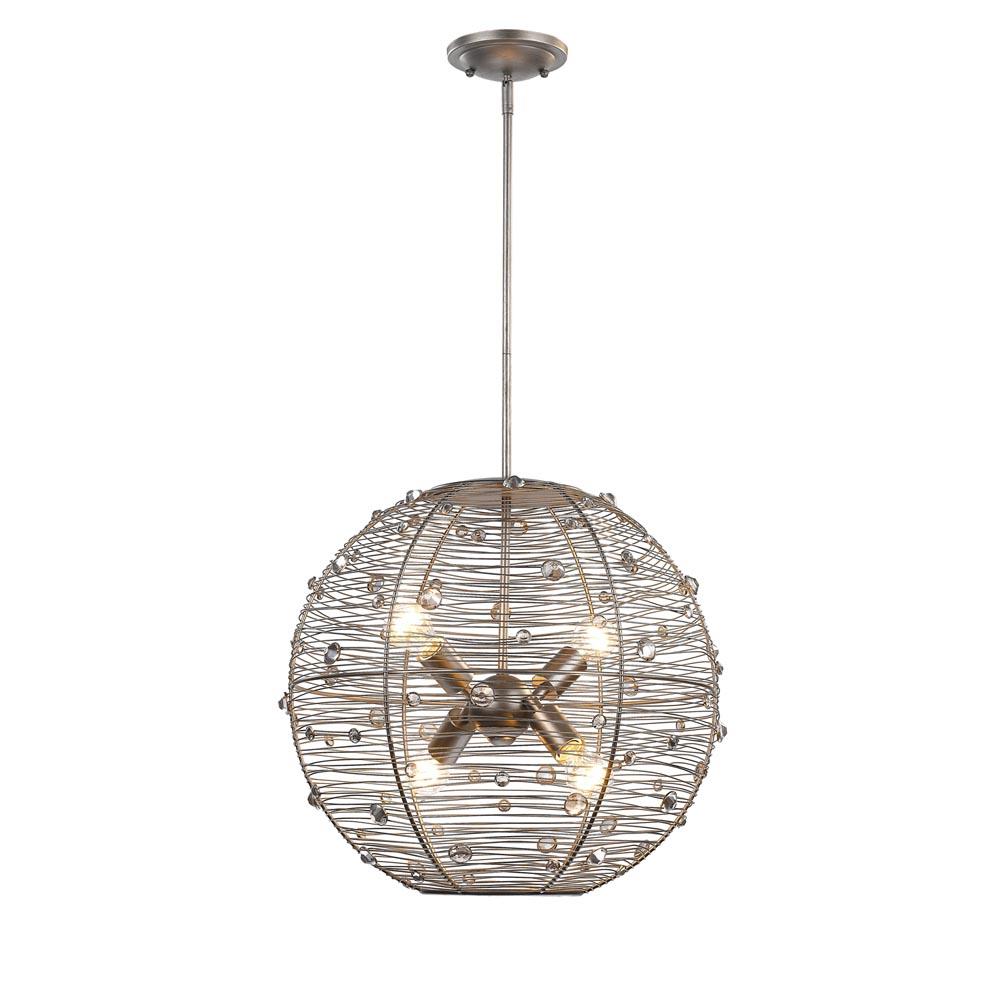 Golden Lighting Joia Peruvian Silver Glam Orb Pendant Light