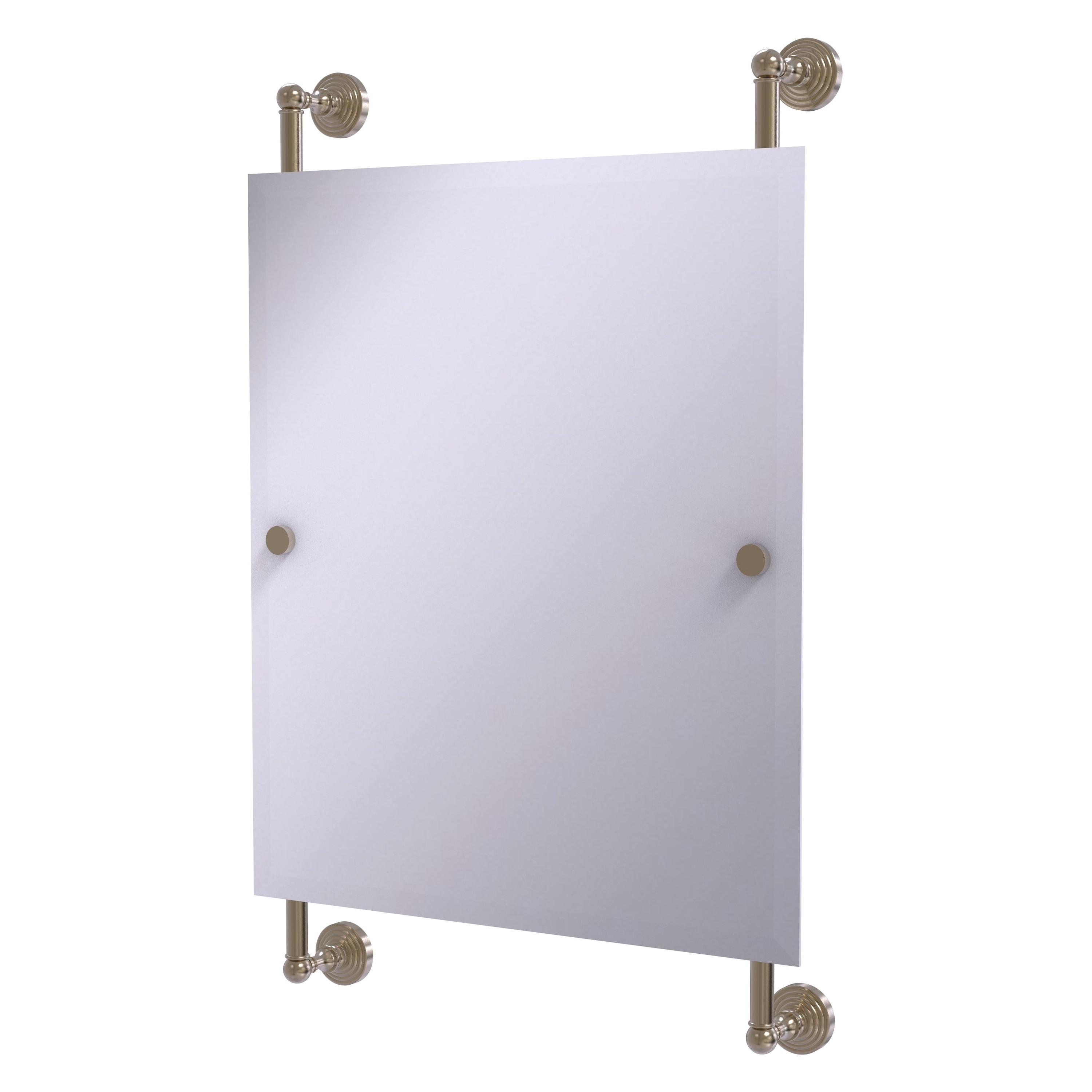 Allied Brass WP-27-92-PEW Waverly Place 21-Inches x 33-Inches Beveled Frameless Rectangle Bathroom Vanity Mirror ( Antique Pewter )