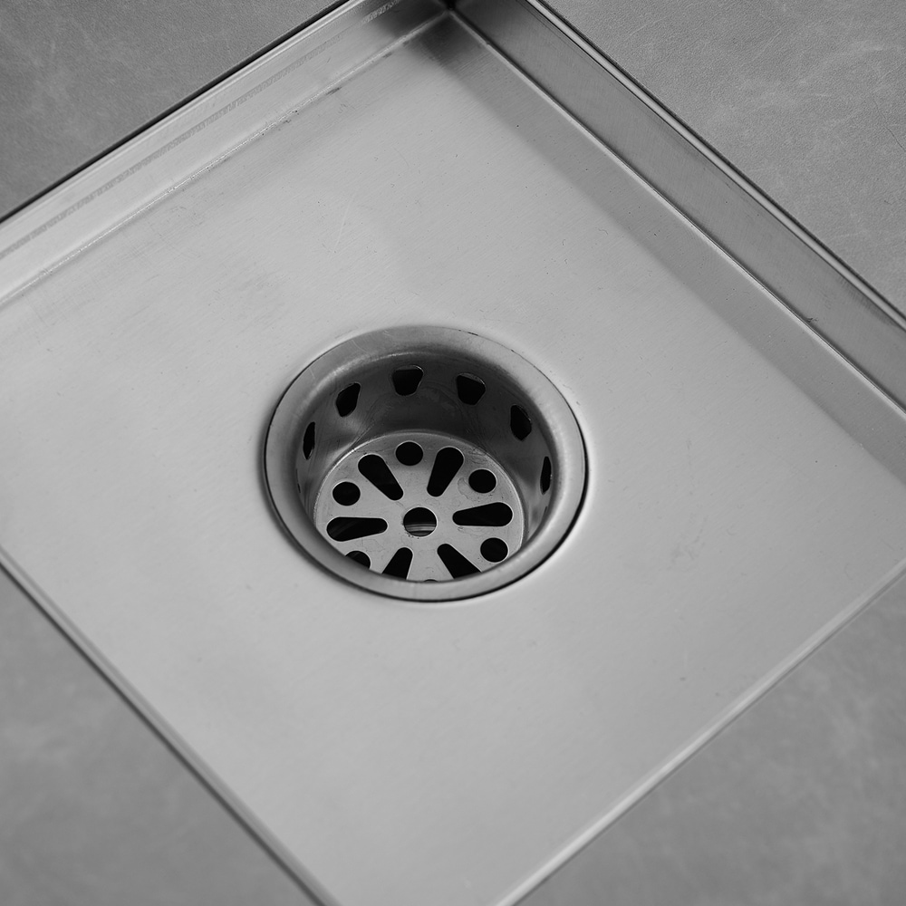 BWE 6 In. Square Stainless Steel Shower Drain with Slot Pattern Drain ...