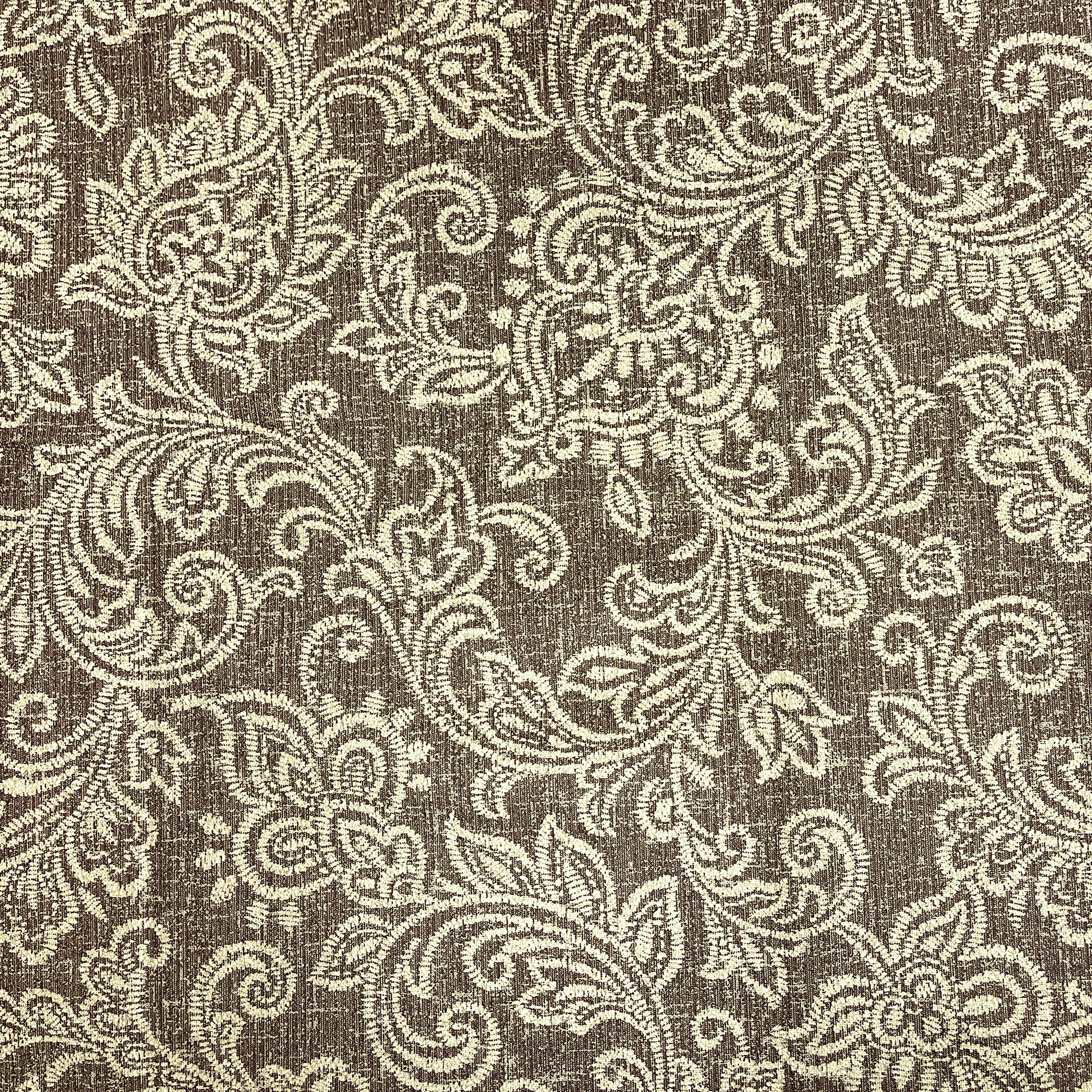 Brown Jacobean Print Upholstered Storage Ottoman with Hinged Lid