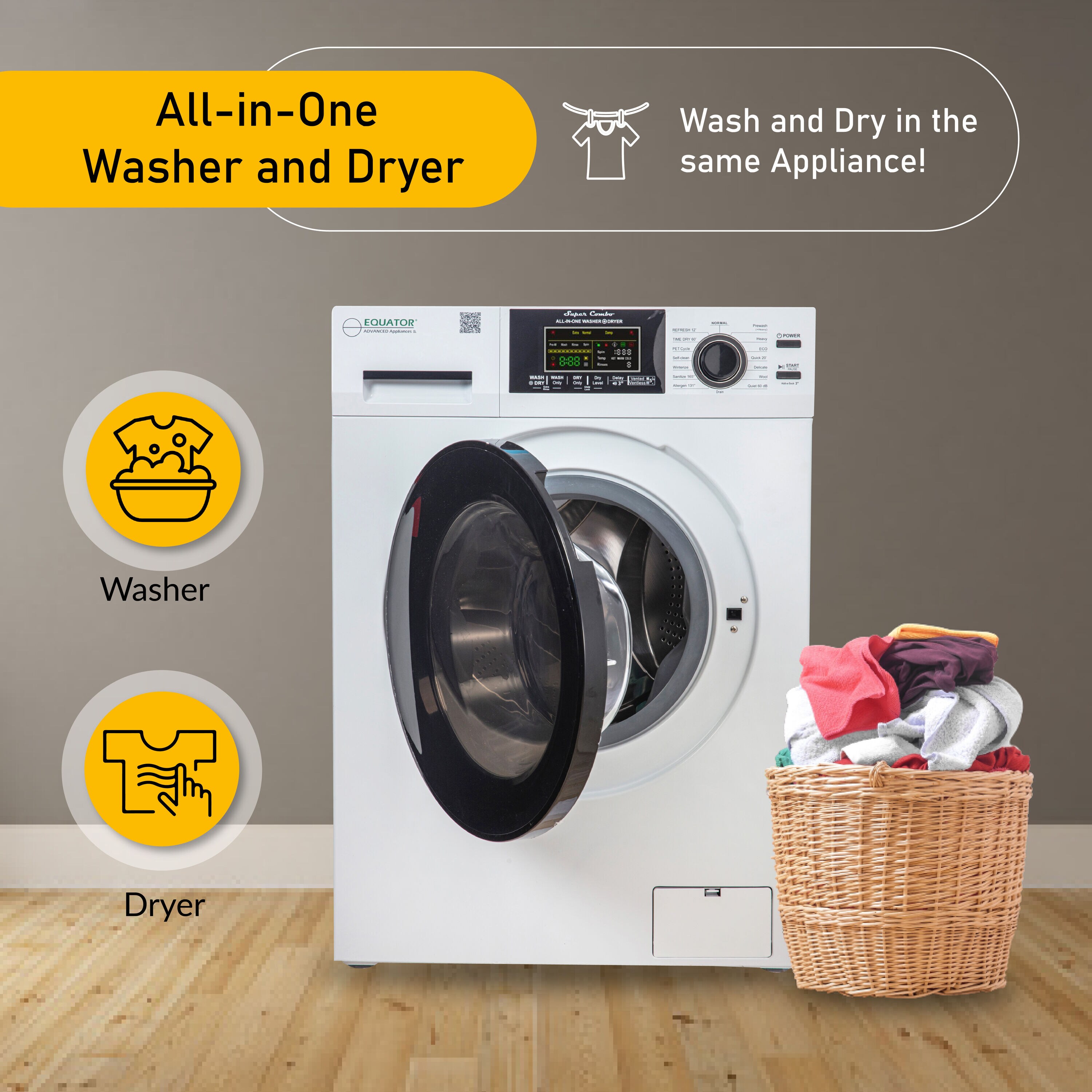 2 In 1 Washer Dryer Combo. Great For Limited Space! All Electric