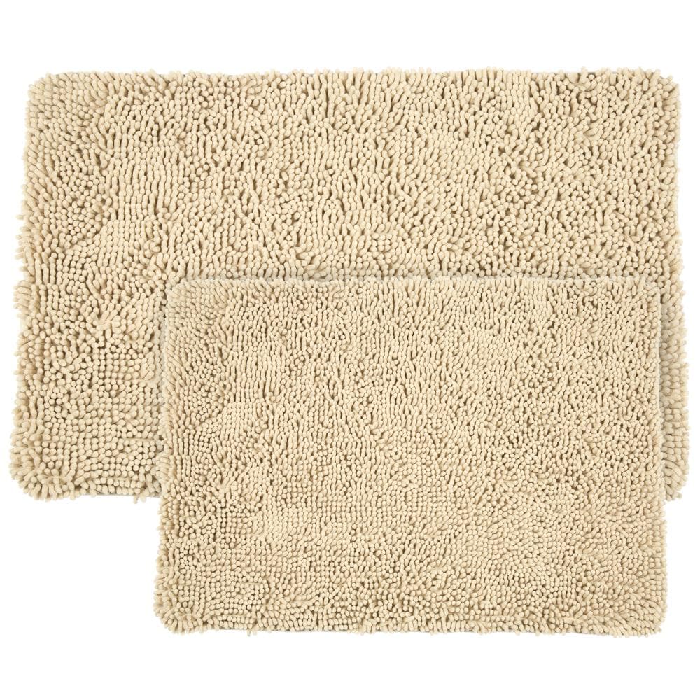 Hastings Home Bathroom Mats 60-in x 24-in Orange Polyester Memory