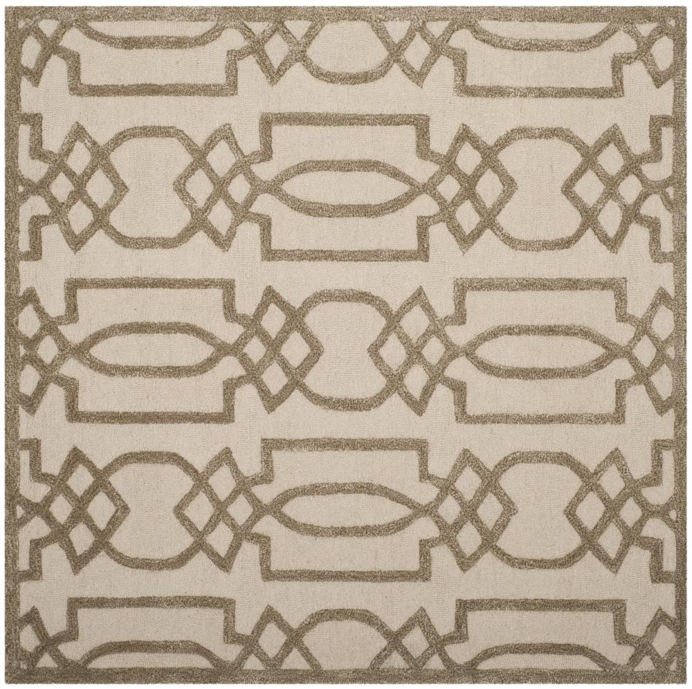 Safavieh BEL138A-5SQ Bella Soma 5 x 5 (ft) Tufted Wool Sand/Brown Square Indoor Geometric Farmhouse/Cottage Area rug