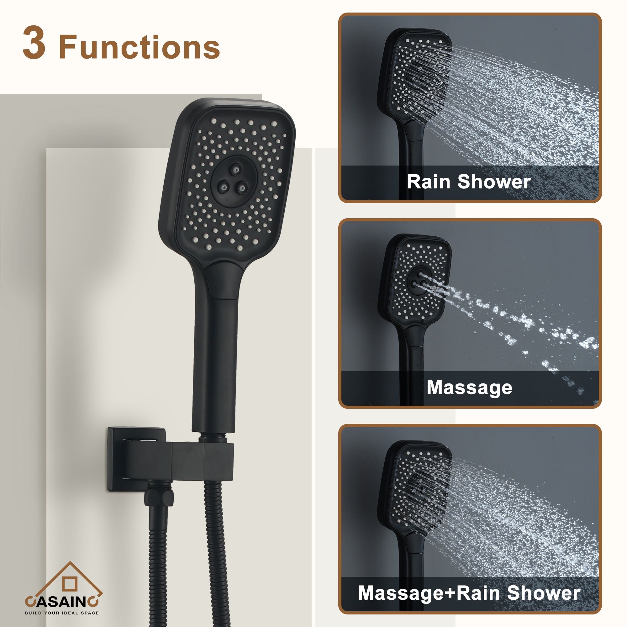 CASAINC CS6219-12MB Showerhead-Bar-Panels - View #6