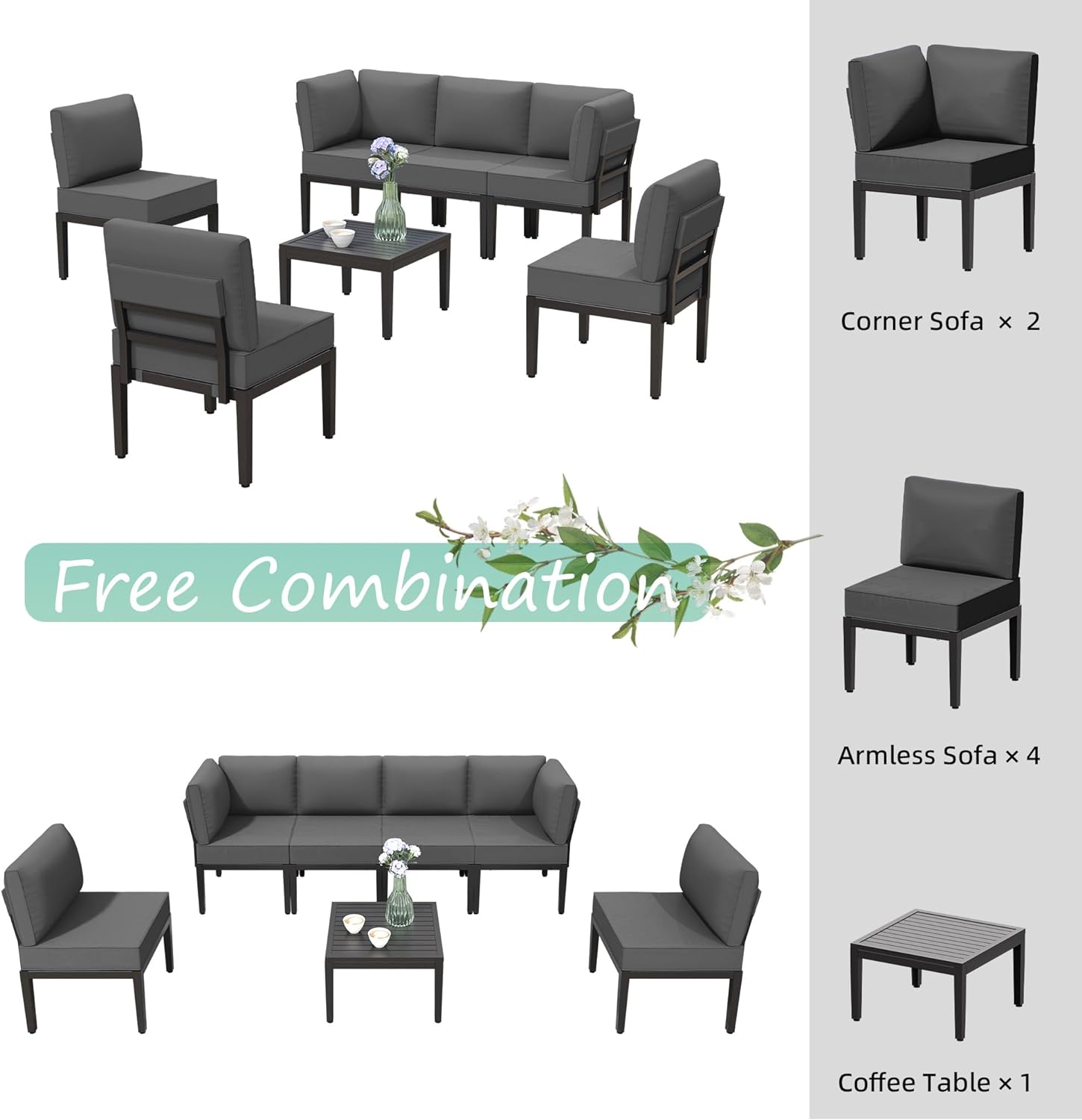 ALAULM LS-IRON7-GREY Patio-Conversation-Sets - View #4
