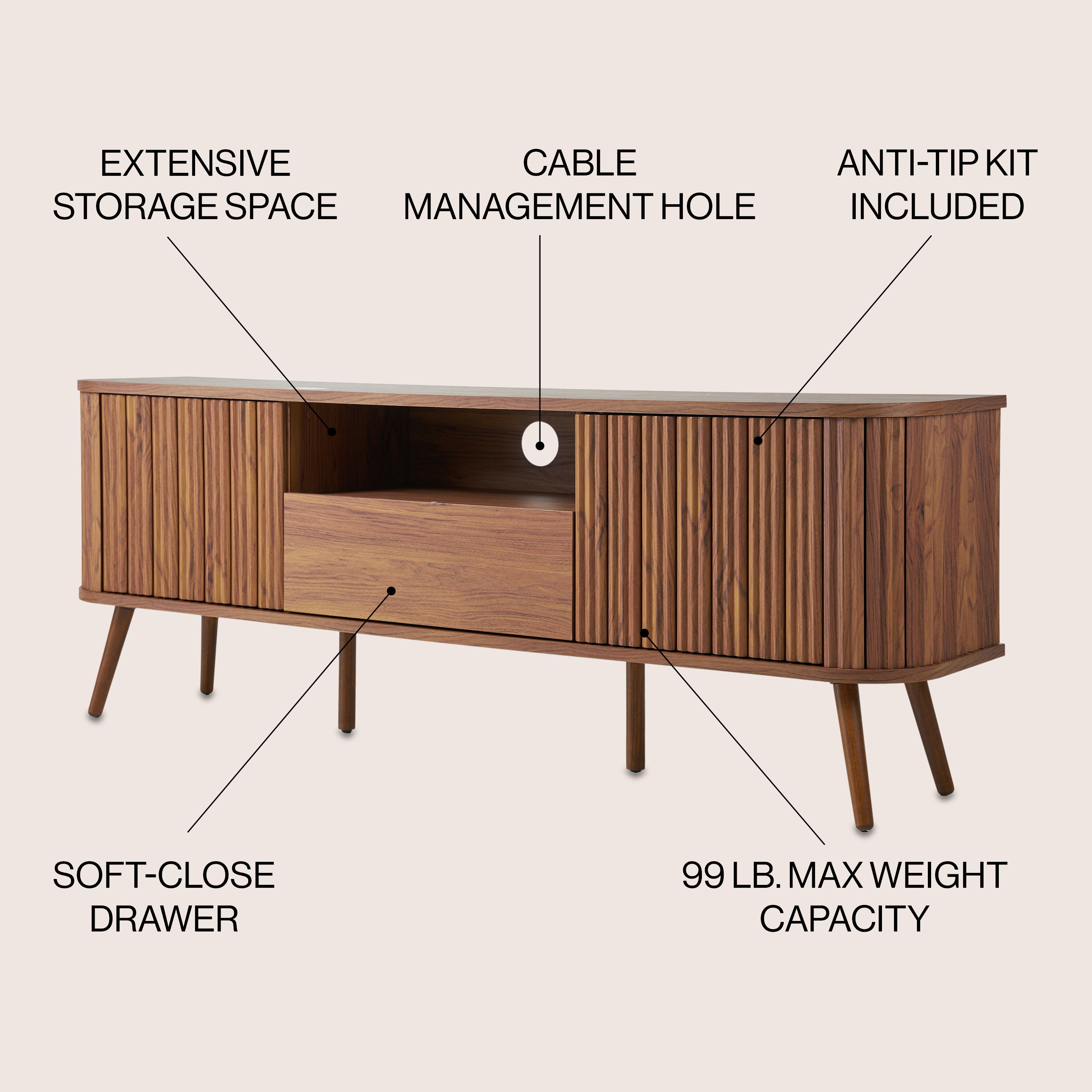 JONATHAN  Y TVS1001B Tv-Stands - View #2