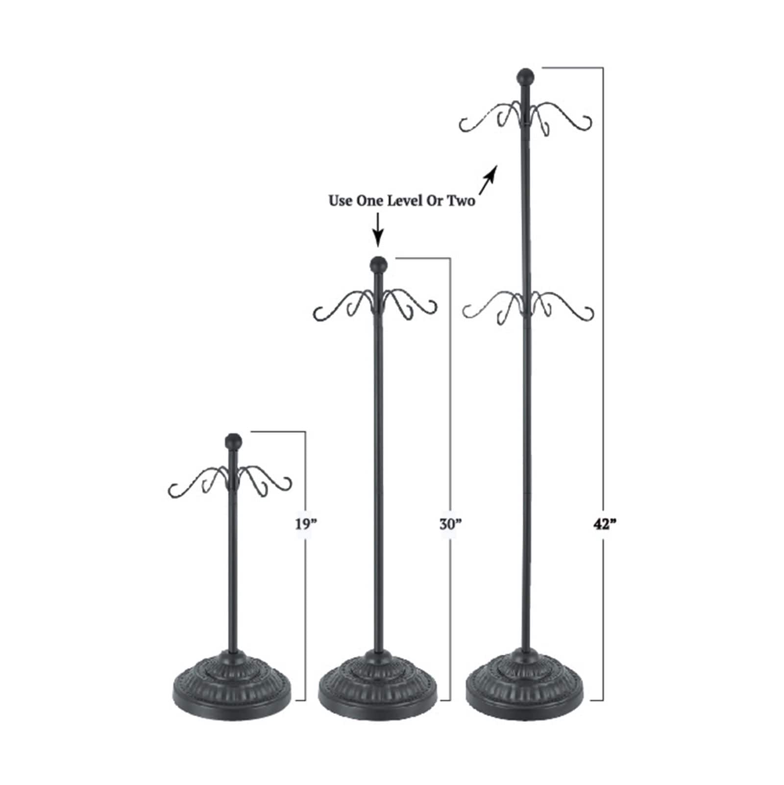 Adjustable Black Metal Christmas Stocking Tree Stand