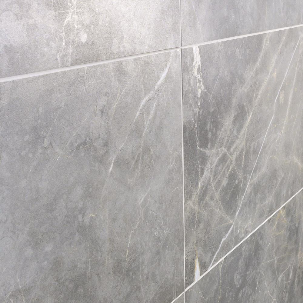 Grace 12" x 24" Matte Gray Porcelain Marble Look Tile