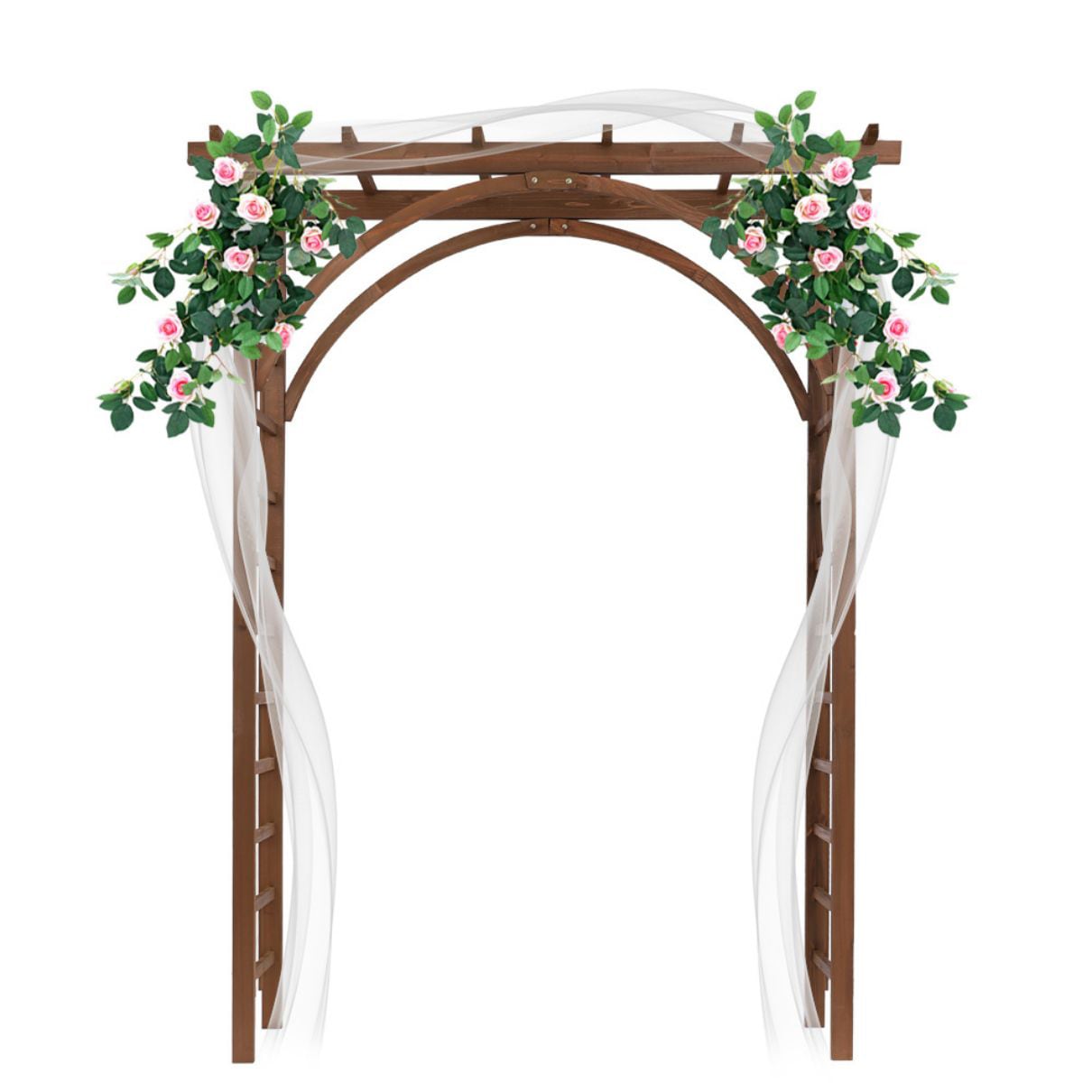 AHIOU HOME ZAAHD-HEB8YUGA Mankato 5-ft W x 7-ft H Flat Brown wood Garden Arbor