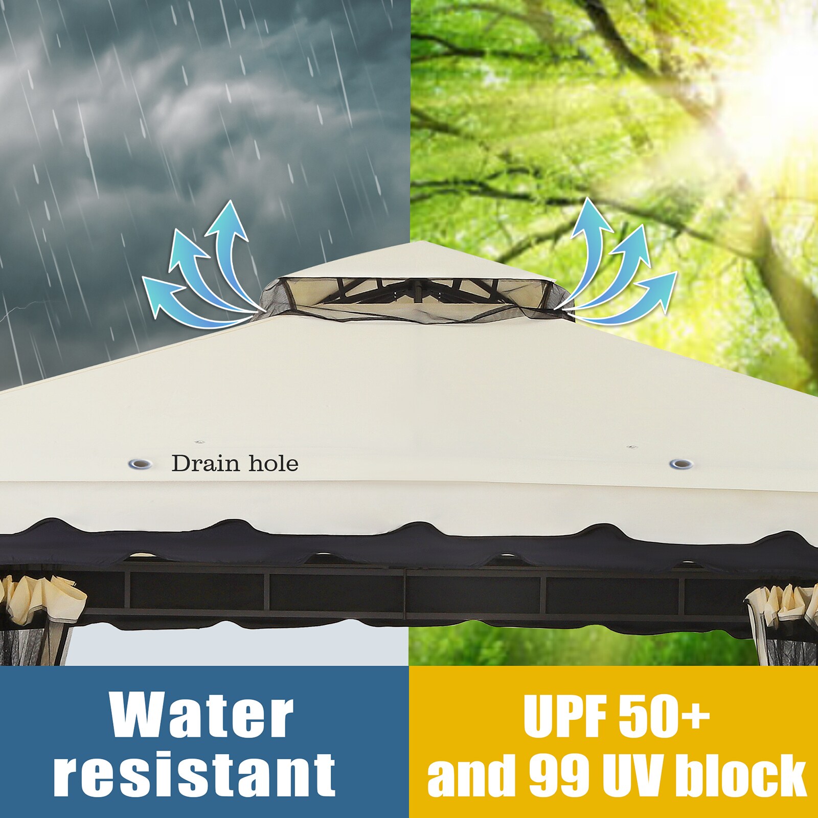 StarEcho ZP02-CREAM Wood-Resin-Gazebos - View #5