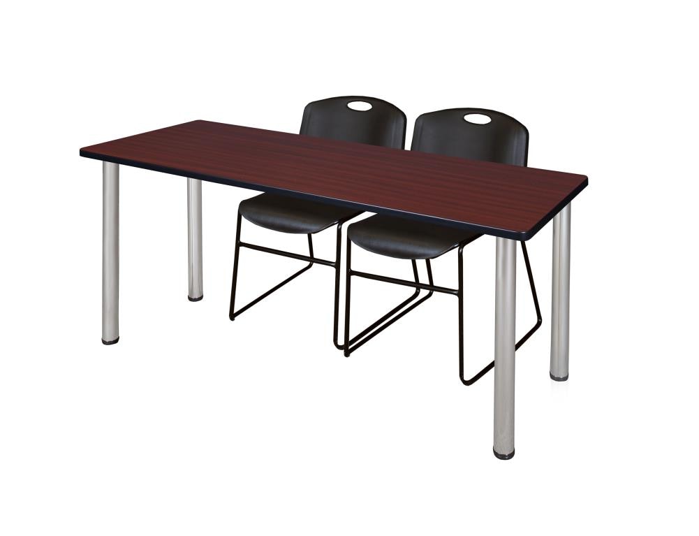Regency MT7224MHBPCM44BK Training Brown 4-Person Training Table (72-in W x 29-in H)