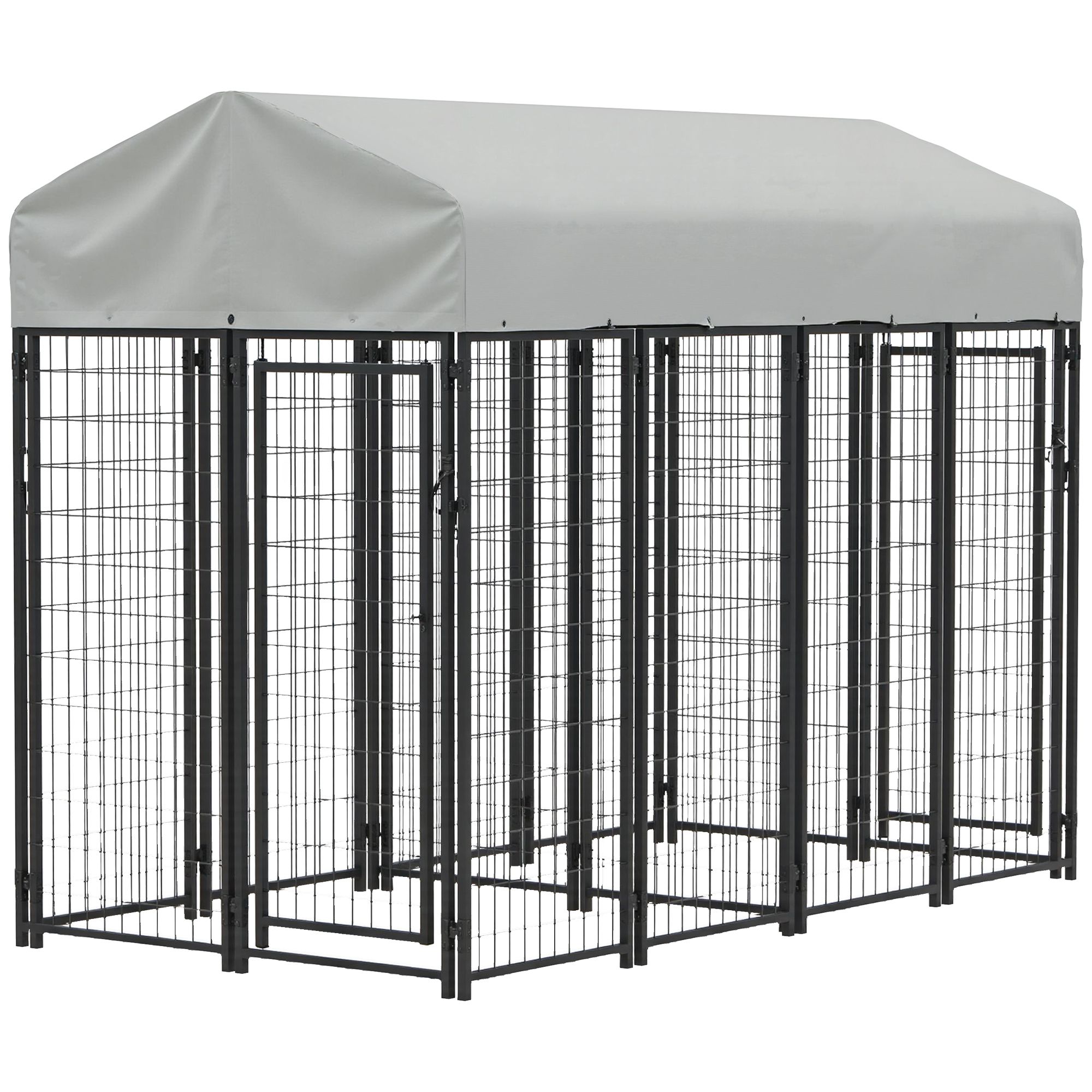 JUSHUA - Outdoor Dog Kennel with Two-Room Design Water-Resistant Sun-Proof Cover for S M L Dogs 7...