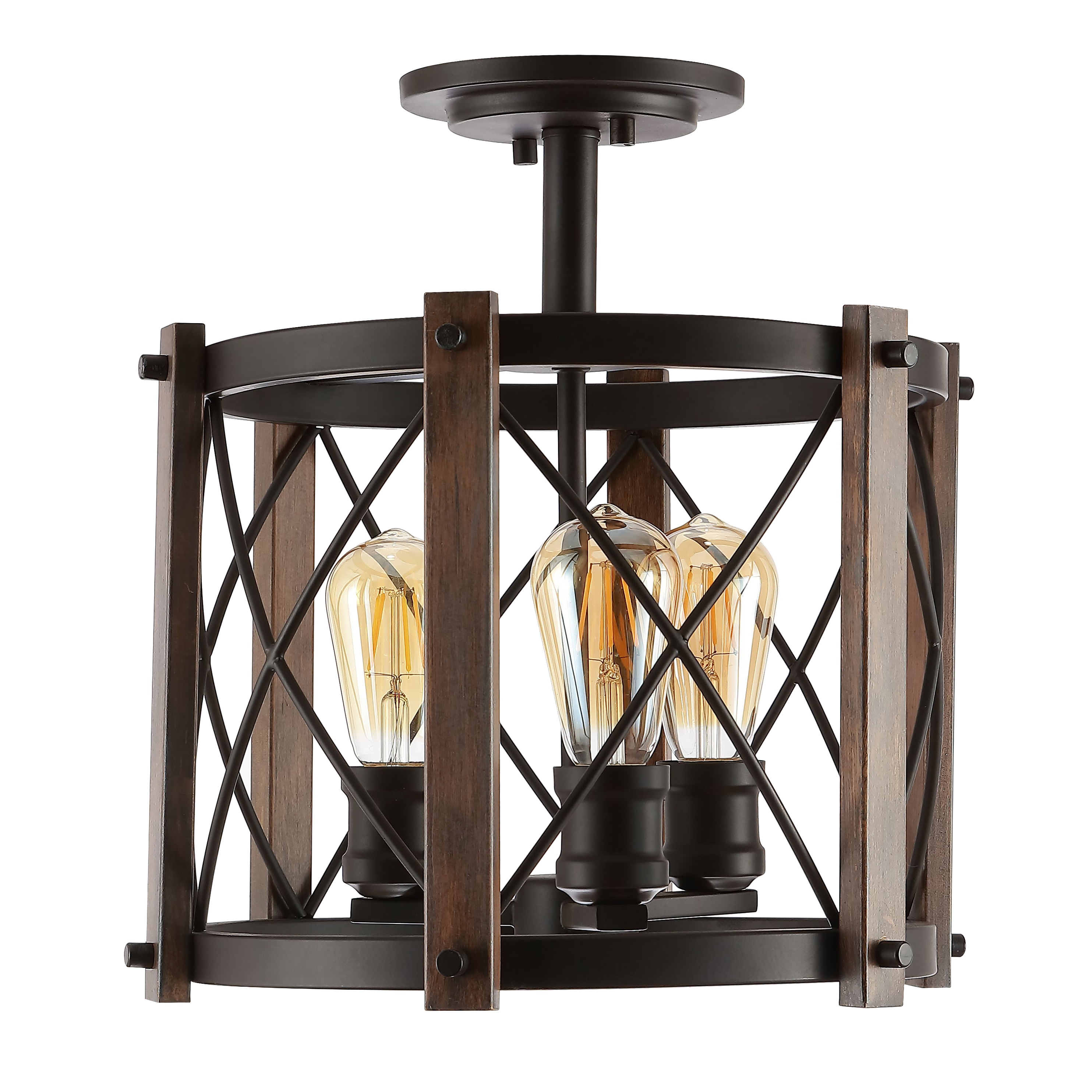 Ferme 14" 3-Light Oil Rubbed Bronze Farmhouse Flush Mount