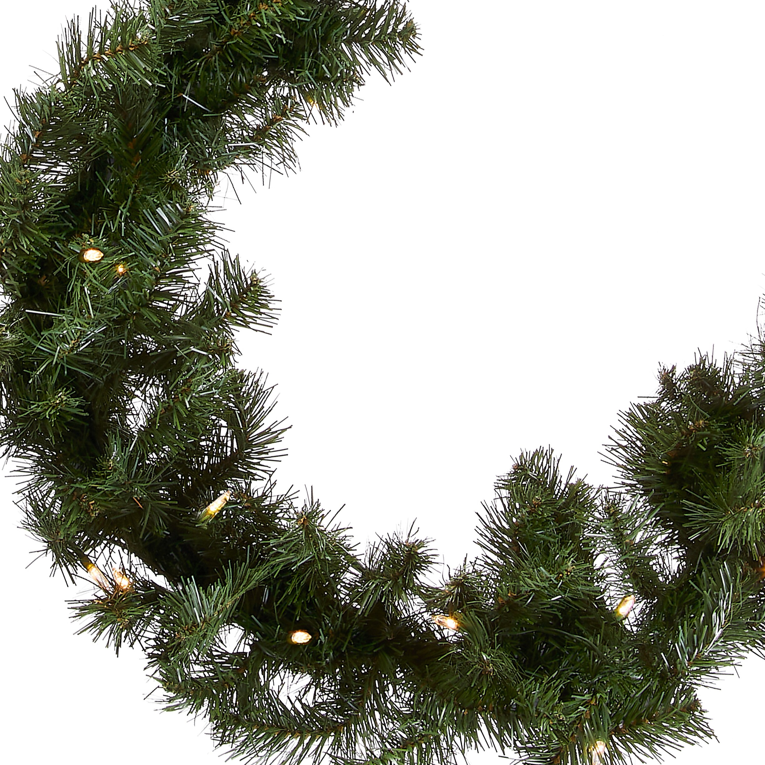9ft Green Spruce Garland with Dual Color LED Lights