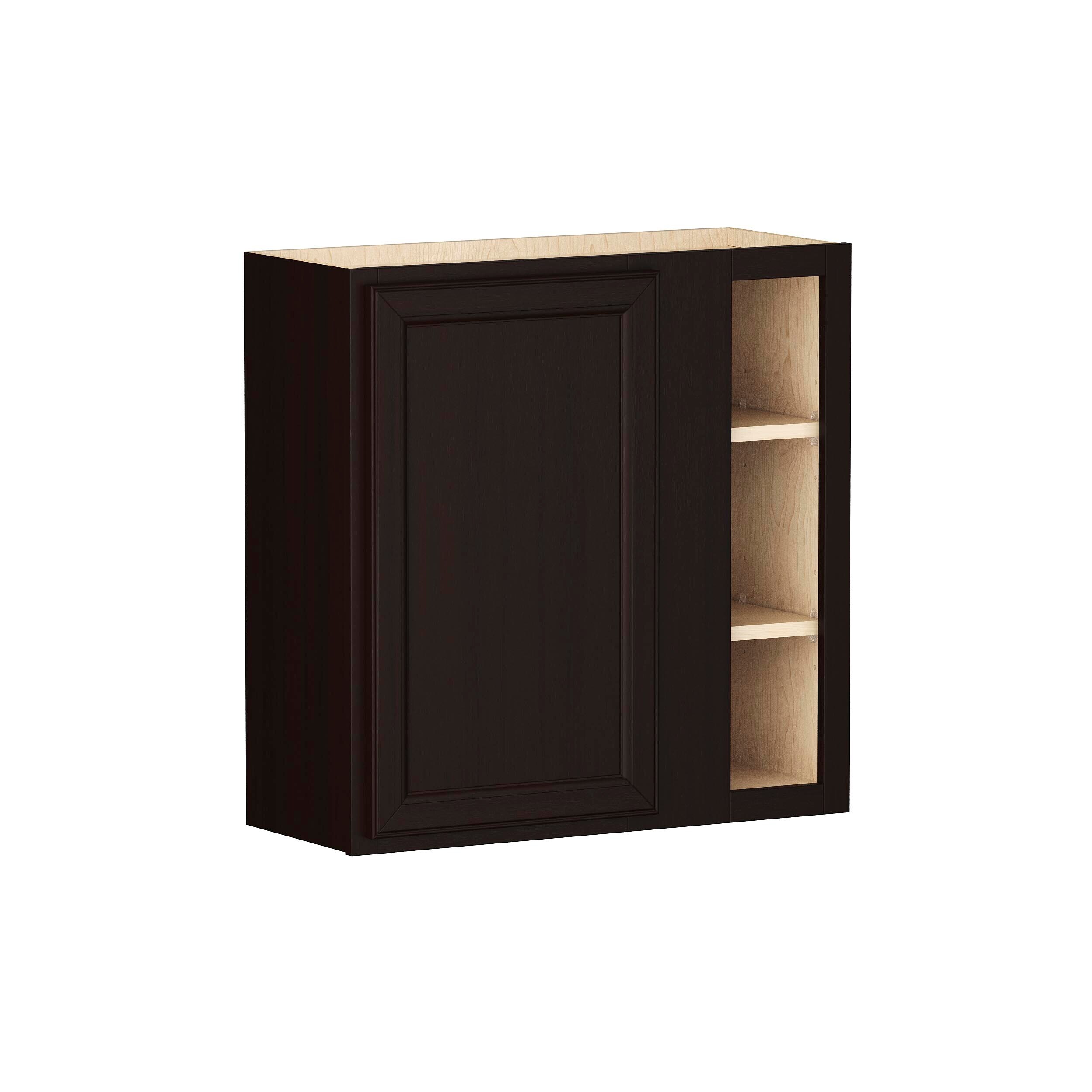 Shenandoah Cardiff 30-in W x 30-in H x 12-in D Espresso Laminate Blind Wall Fully Assembled Cabinet Recessed Panel Miter