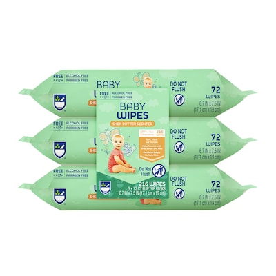 Pursonic Baby Wipes Aloe Vera Shea Butter Infused 99percent Water Based Resealable Pack for Sensitive Skin