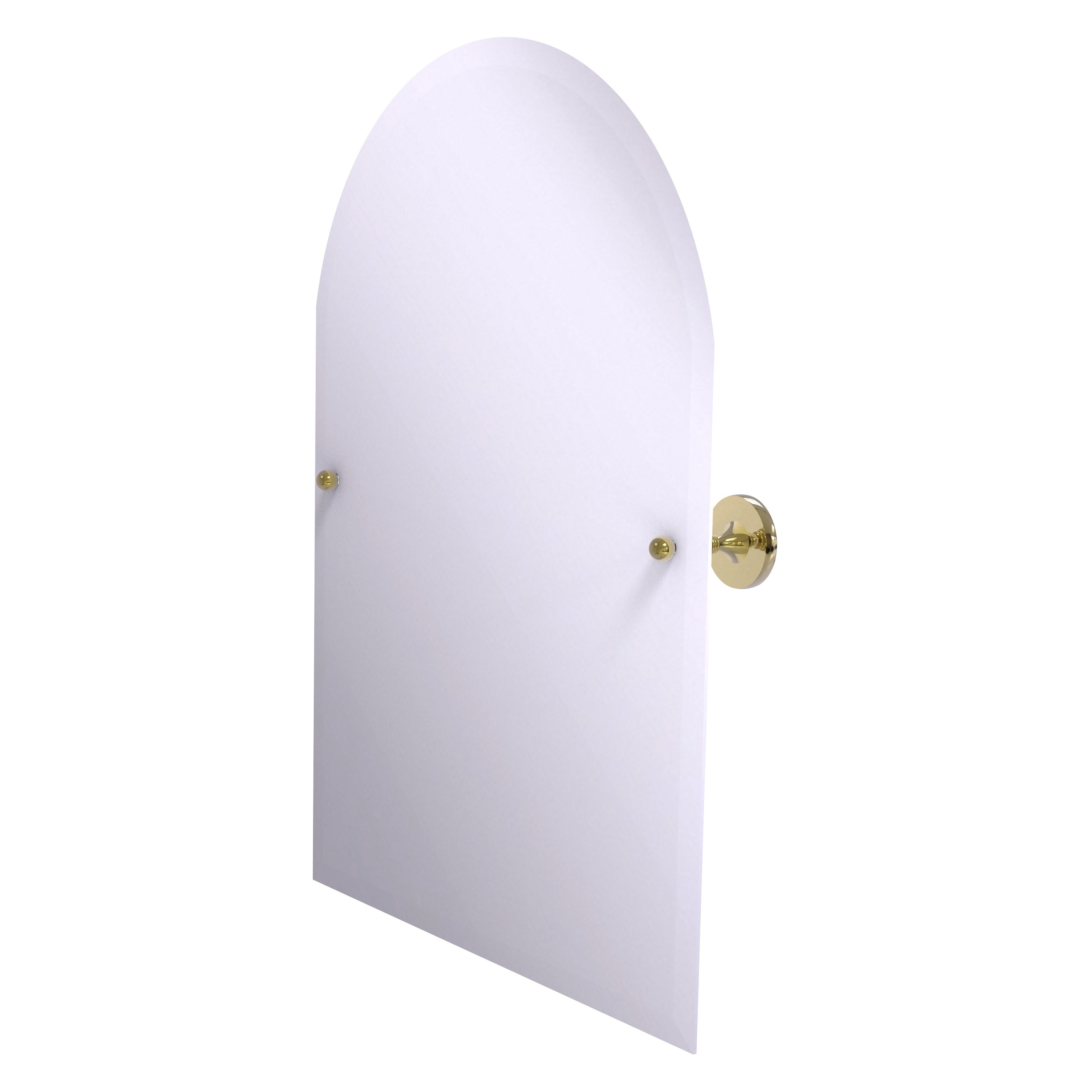 Allied Brass SL-94-UNL Shadwell 21-Inches x 3.4-Inches Beveled Frameless Arch Tilting Bathroom Vanity Mirror ( Unlacquered Brass )